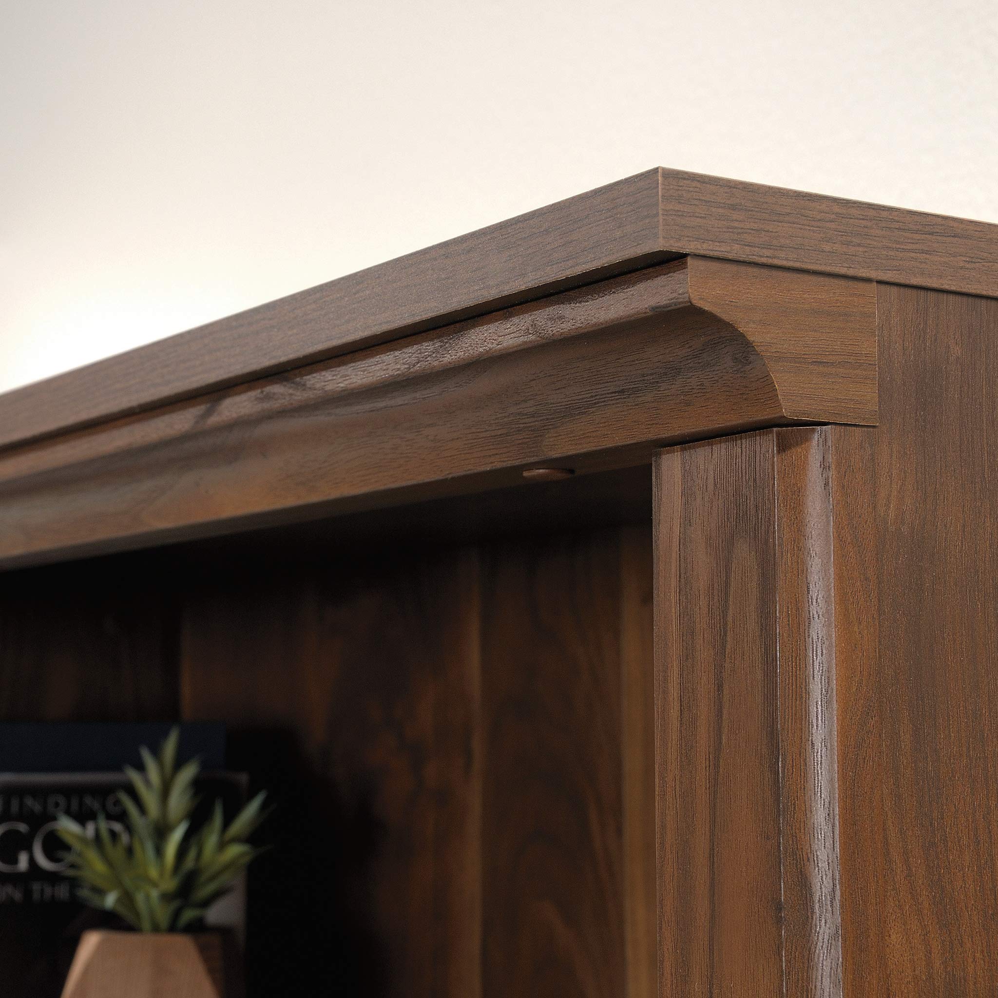 Sauder 5-Tier Wooden Bookcase - Multipurpose Bookshelf for Home Office & Living Room - Grand Walnut Finish - Perfect for Organizing Books, Decor & Storage in Small Spaces