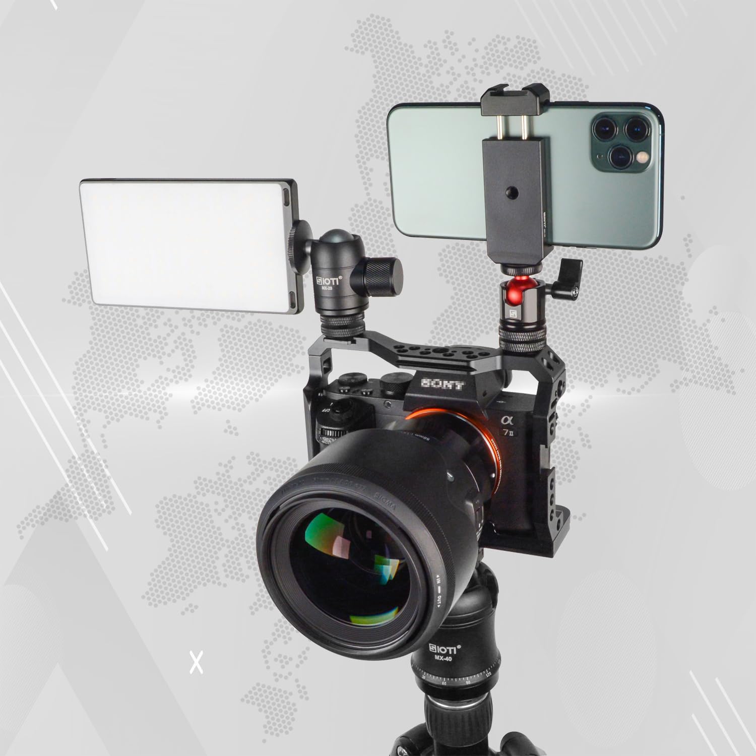 SIOTI Mini Ball Head Tripod with Hot Shoe Mount - 360° Panoramic for DSLR, Phone & Action Camera - Perfect for Travel & Vlogging