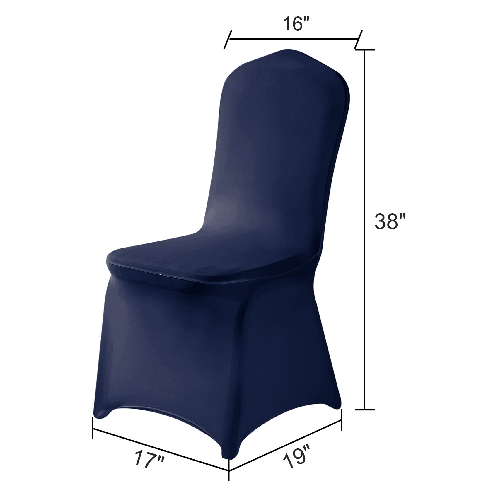 12PCS Spandex Stretch Chair Covers - Washable Removable Elastic Dining Chair Slipcovers for Living Room, Party, Wedding, Banquet & Hotel Events (Navy Blue) - Perfect for Home Decor & Event Seating Protection