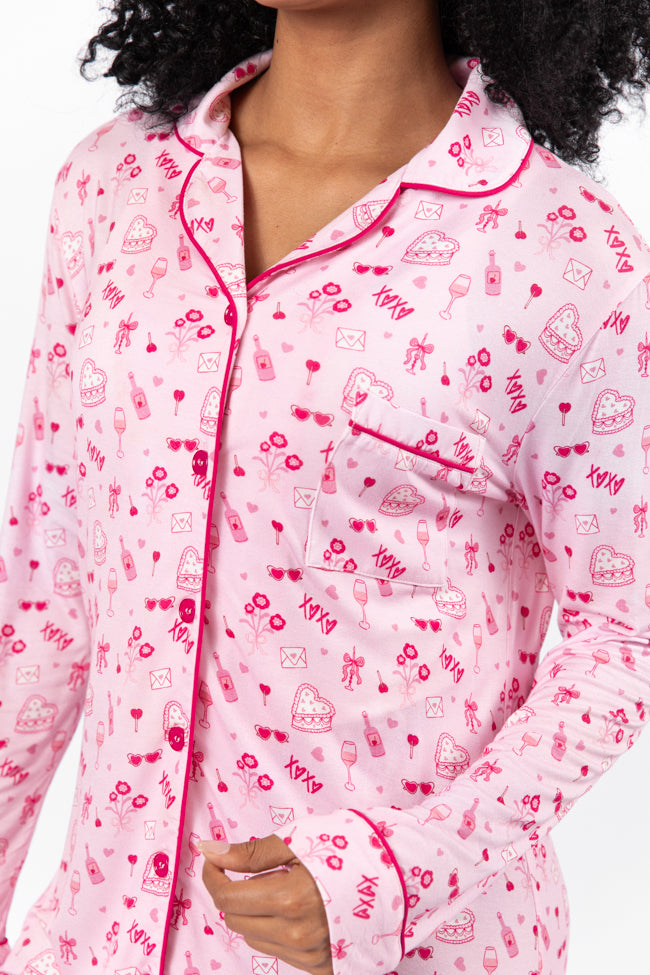 Valentine's Day Pajama Dress for Women - Cozy Sleepwear with Heart Print - Perfect for Romantic Nights & Sleepovers (Final Sale)