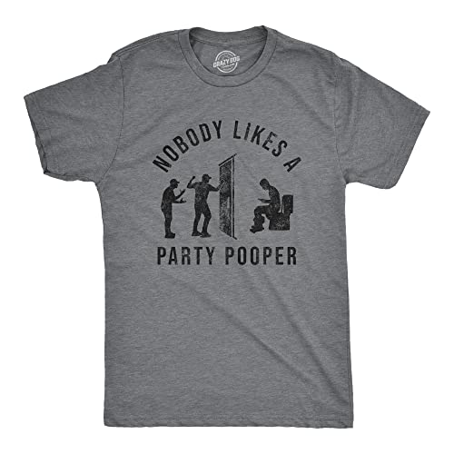 Funny Men's Nobody Likes A Party Pooper T-Shirt - Humorous Poop & Fart Graphic Tee for Casual Wear & Gag Gifts