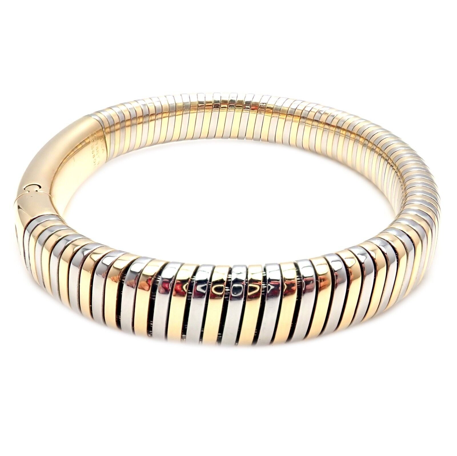 Authentic Vintage Van Cleef & Arpels 18k Yellow Gold & Steel Bangle Bracelet - Luxury Jewelry for Women, Perfect for Weddings, Parties & Special Occasions