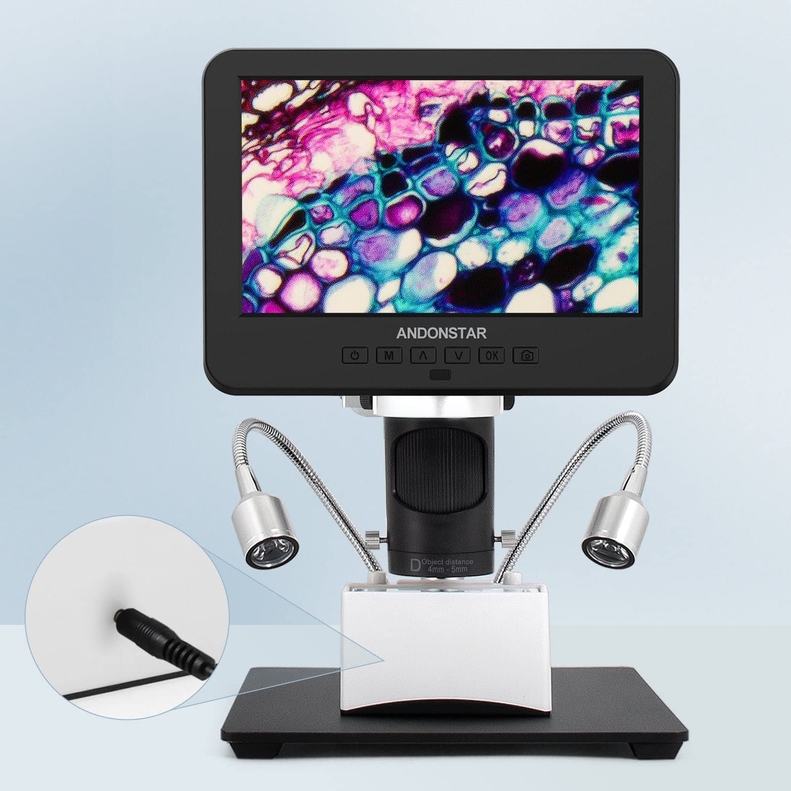 Andonstar AD246SM 2000X UHD 2160P HDMI Digital Microscope - Professional PCB Soldering & Electronics Repair Tool for Phone, Watch, Coin Inspection - Ideal for Hobbyists, Jewelers & Biology Labs