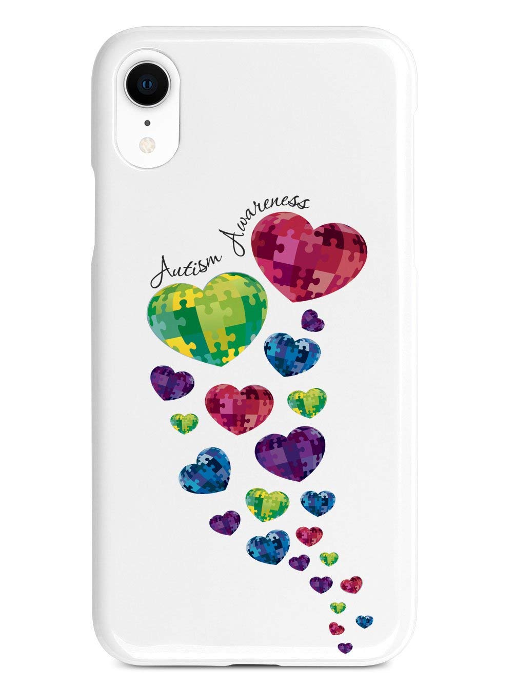 Autism Awareness Hearts iPhone XR Case - 3D Textured Protective Cover for Apple iPhone XR - Shockproof & Slim Design - Perfect for Daily Use, Work, and Travel