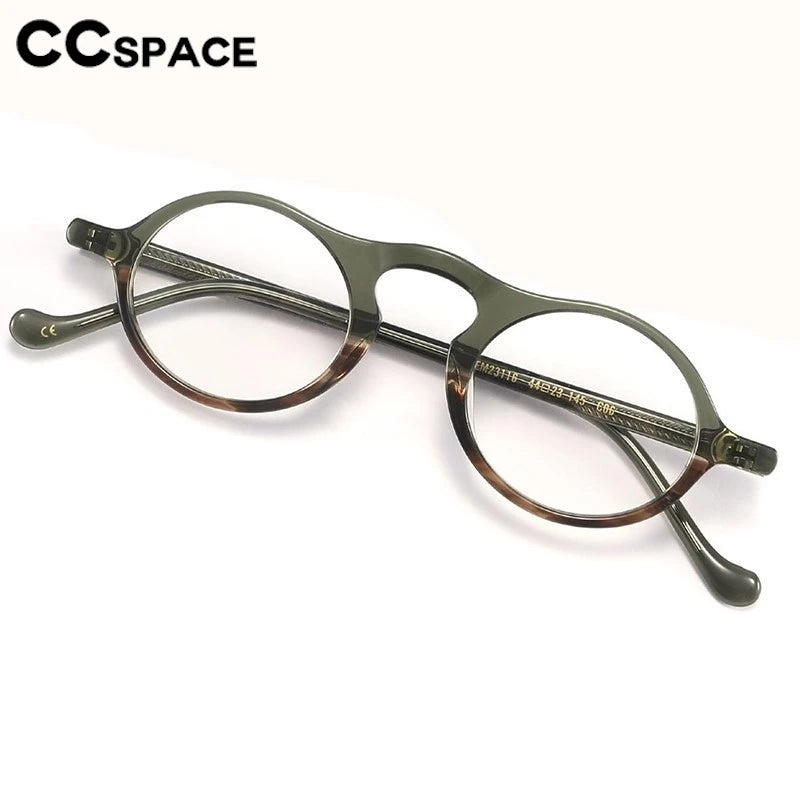 CCspace Unisex Full Rim Oval Acetate Eyeglasses 300316 - Lightweight & Durable Frame for Men & Women - Perfect for Reading, Work, and Everyday Fashion