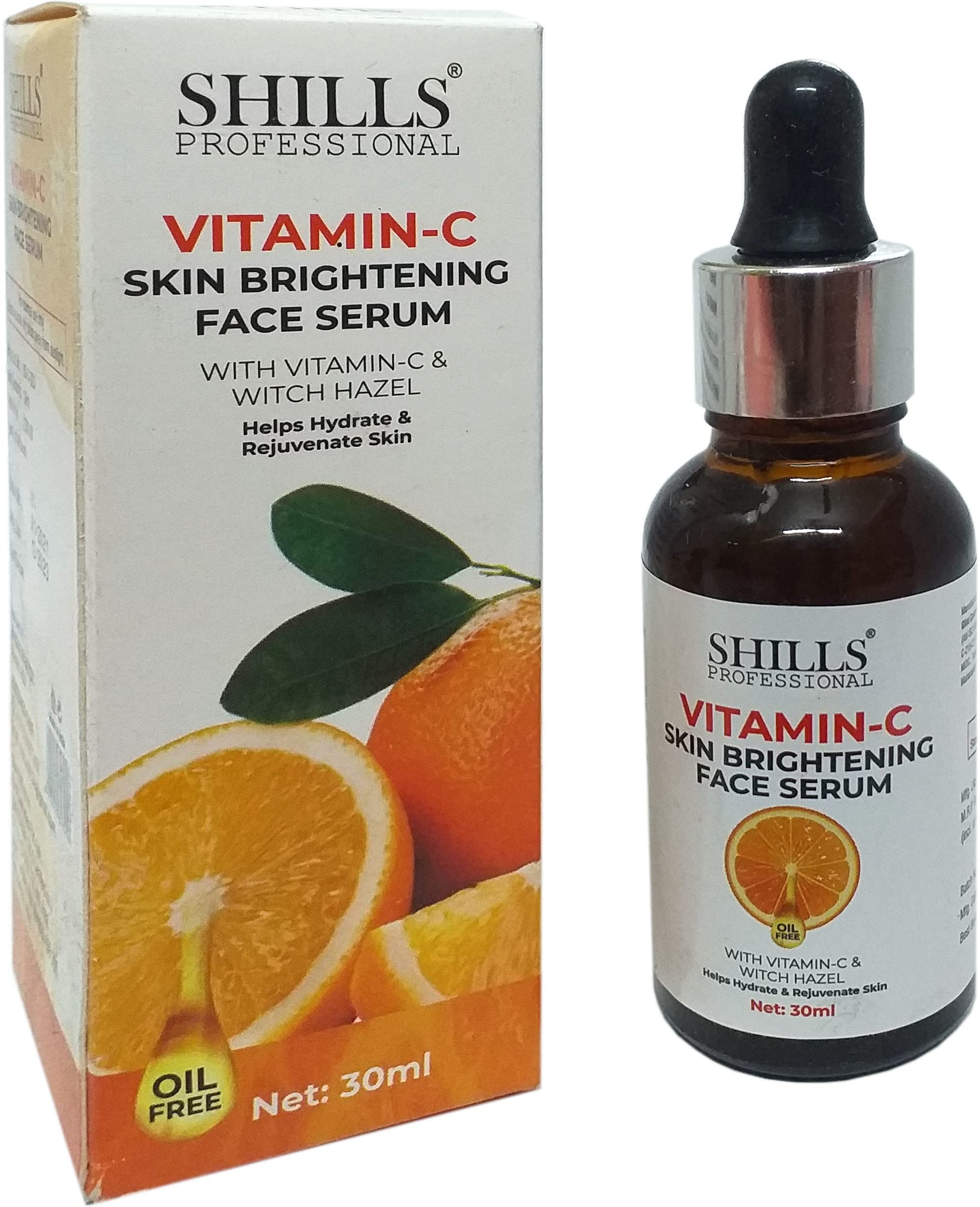 SHILLS Professional Vitamin C Brightening Face Serum 30ml - Anti-Aging & Glowing Skin Treatment for Dark Spots, Wrinkles - Day & Night Use for All Skin Types