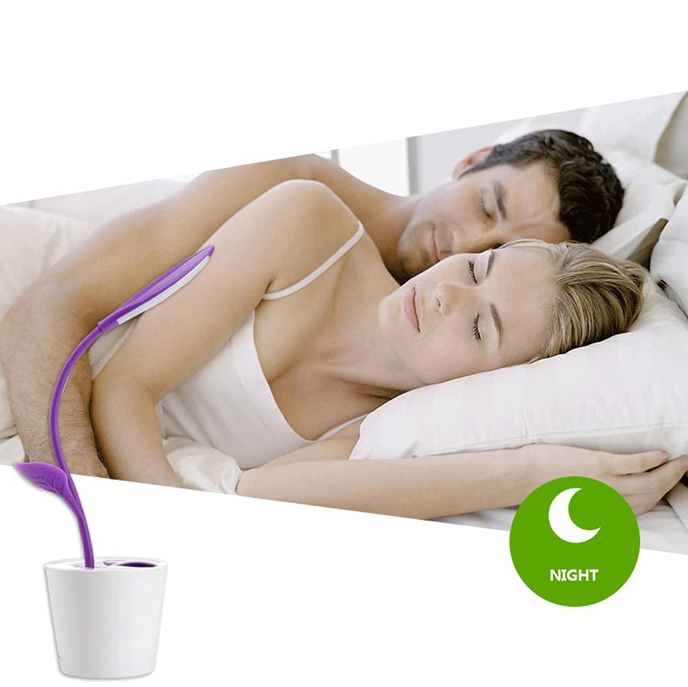 Rechargeable USB LED Desk Lamp with Pen Holder - Adjustable Brightness Study Light for Office, Bedroom, Reading & Creative Work | Perfect Gift for Students & Professionals (Purple)