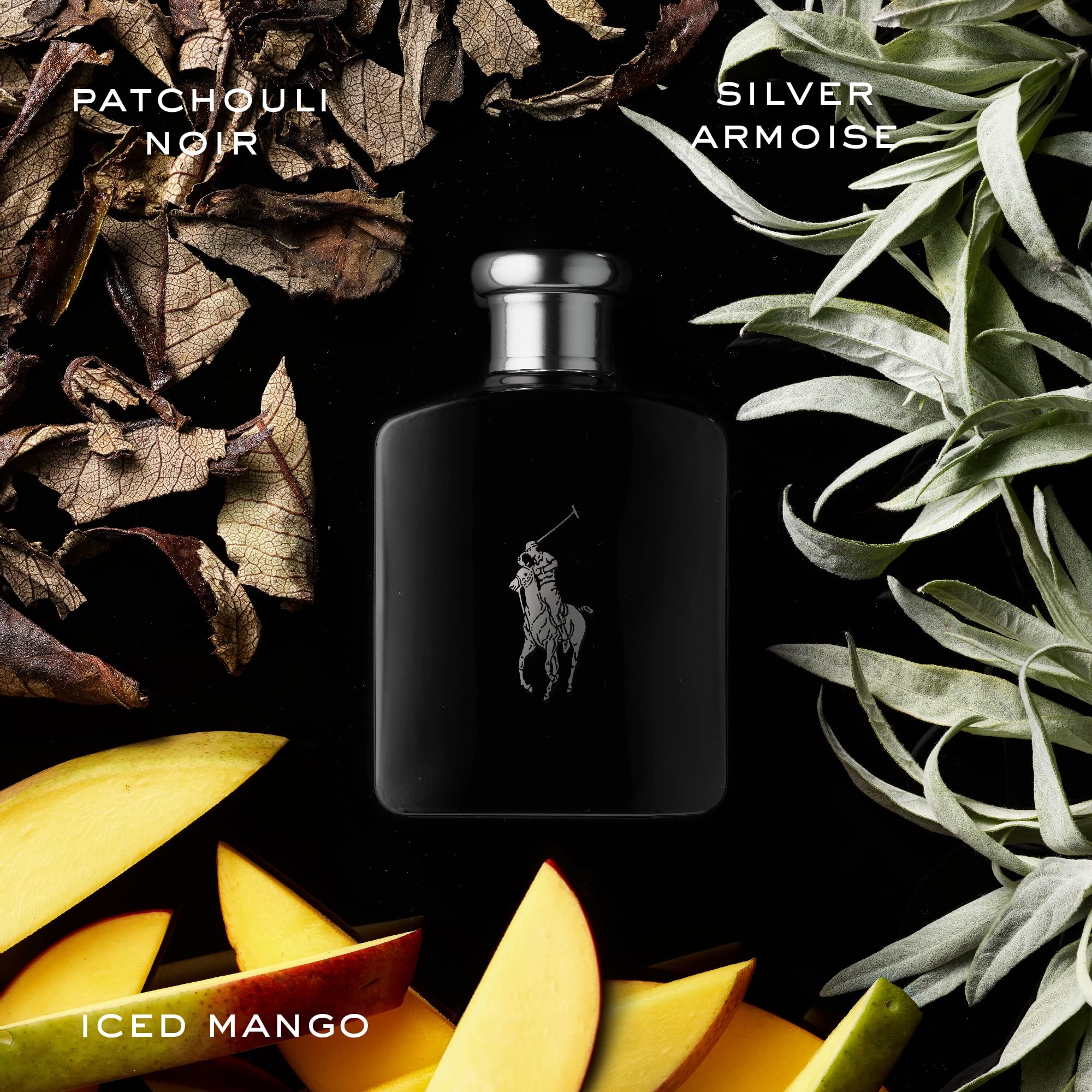 Ralph Lauren Polo Black Eau de Toilette for Men | Woody Fresh Cologne with Patchouli, Sandalwood & Mandarin | Medium Intensity Fragrance | Perfect for Date Night & Office Wear