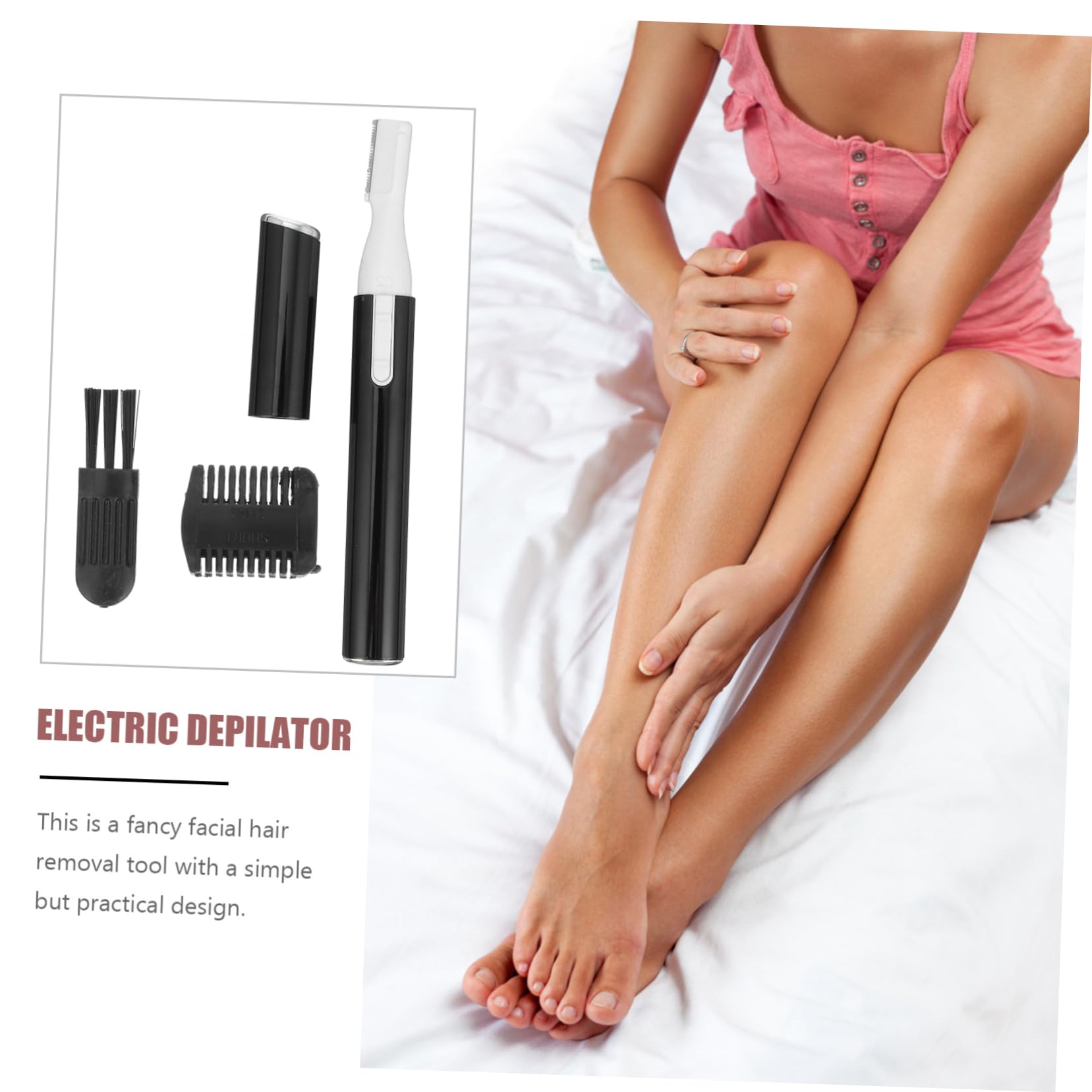 Electric Eyebrow Shaver for Women - Painless Facial Hair Remover Tool with 1 Replacement Head | Perfect for Eyebrow Shaping, Upper Lip & Peach Fuzz Removal at Home or Travel