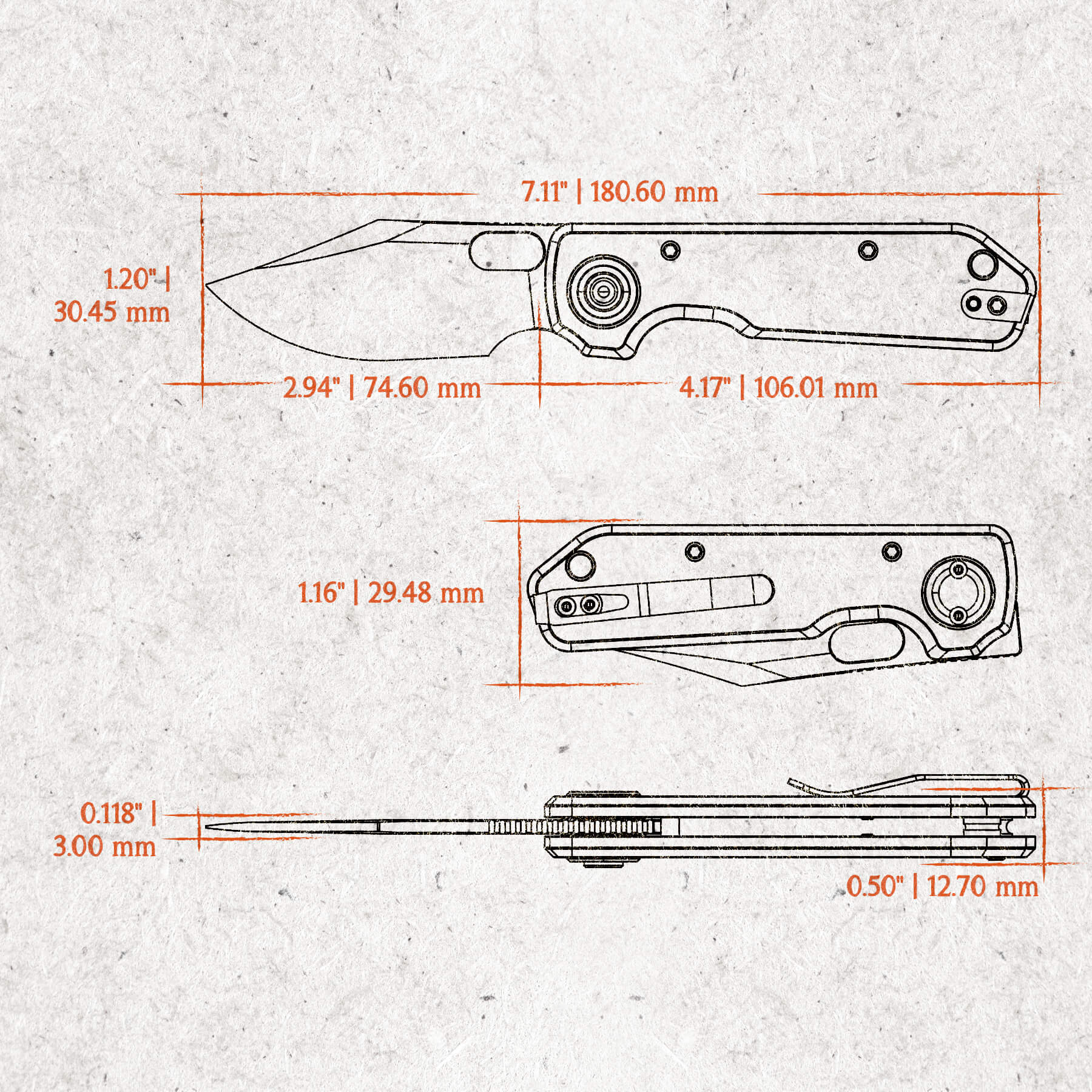 Akita Vanchor Lock Folding Knife - 2.94