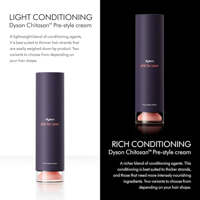 Chitosan Pre-Styling Hair Cream for Flexible Hold - Dyson Airwrap & Hair Dryer Compatible - Perfect for Smoothing, Volumizing & Heat Protection