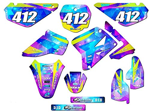 2005-2023 Suzuki RM 85 Space KADET Galaxy Full Graphics Kit with Rider I.D. - Motocross Decal Sticker Set for Dirt Bike Customization | Perfect for Racing, Trail Riding & Bike Shows
