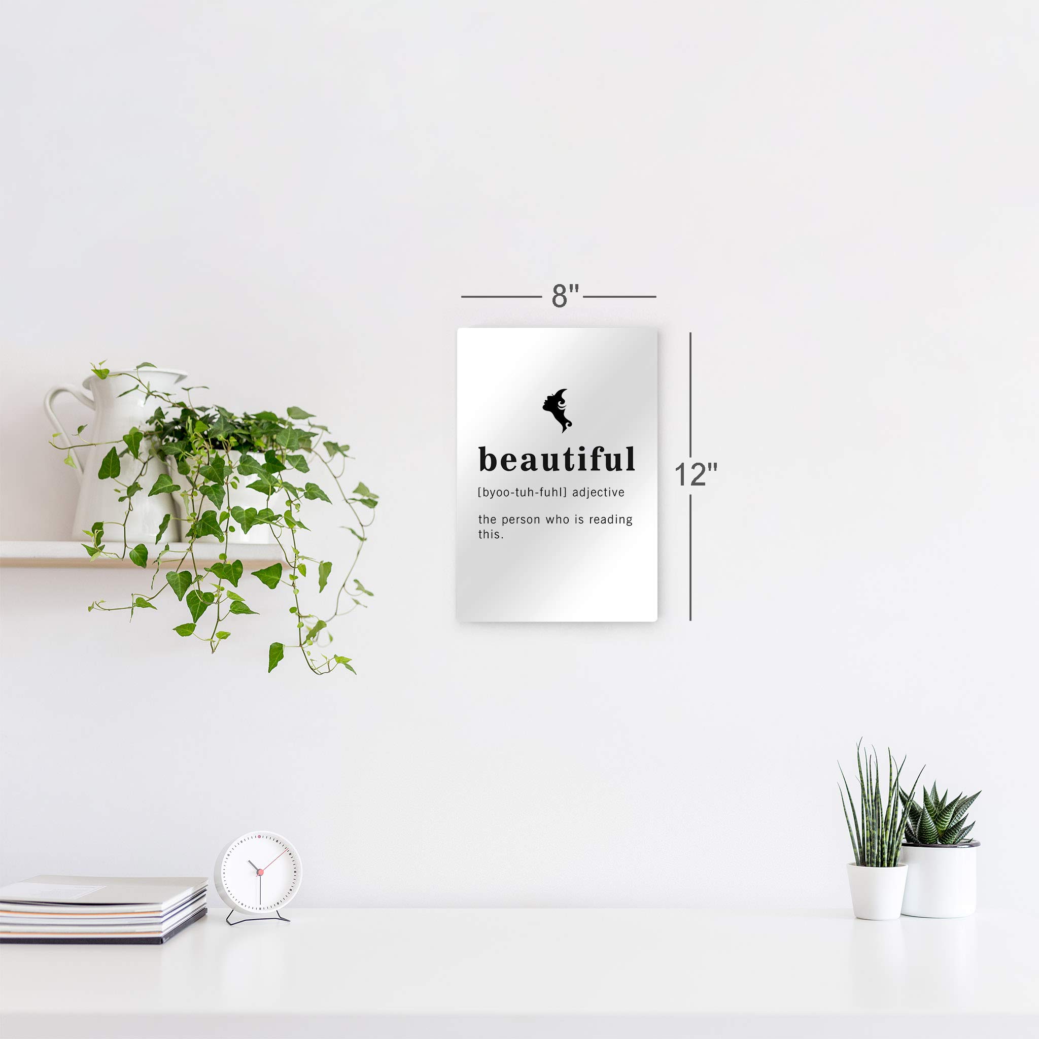 Funny Adjective Noun Dictionary Definition of Beautiful Metal Print - Inspirational Quote Sign for Office, Living Room, Bedroom & Bathroom - Ready to Hang Wall Art Decor (36x24 Inches) - Made in USA | Perfect for Home Decor, Gift Ideas & Motivational Spaces