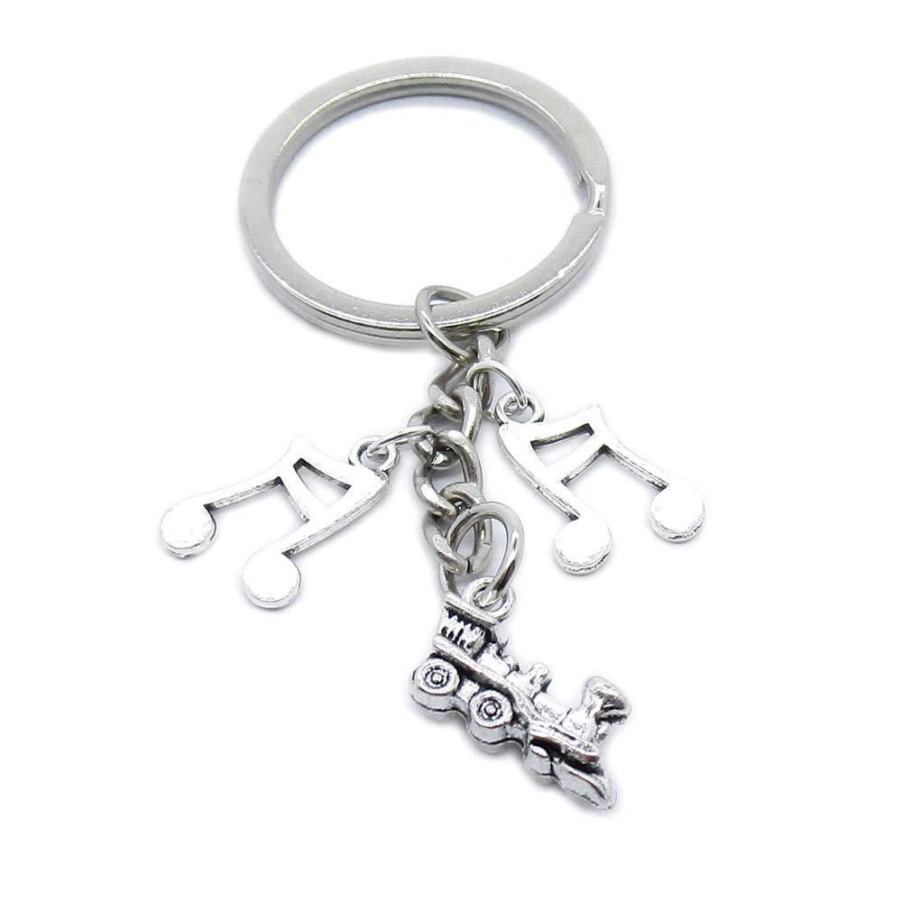 100PCS Keychain Charms - Train Locomotive Musical Note Jewelry Findings for DIY Crafts, Key Rings, Bag Accessories | Perfect for Scrapbooking, Gift Making & Fashion Accessories