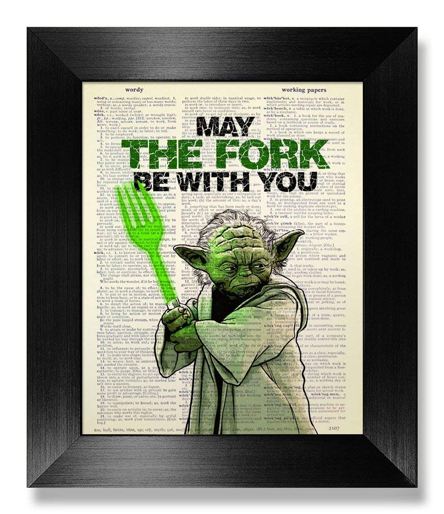 Star Wars Kitchen Poster - Funny 'May the Fork Be With You' Wall Art for Home Decor