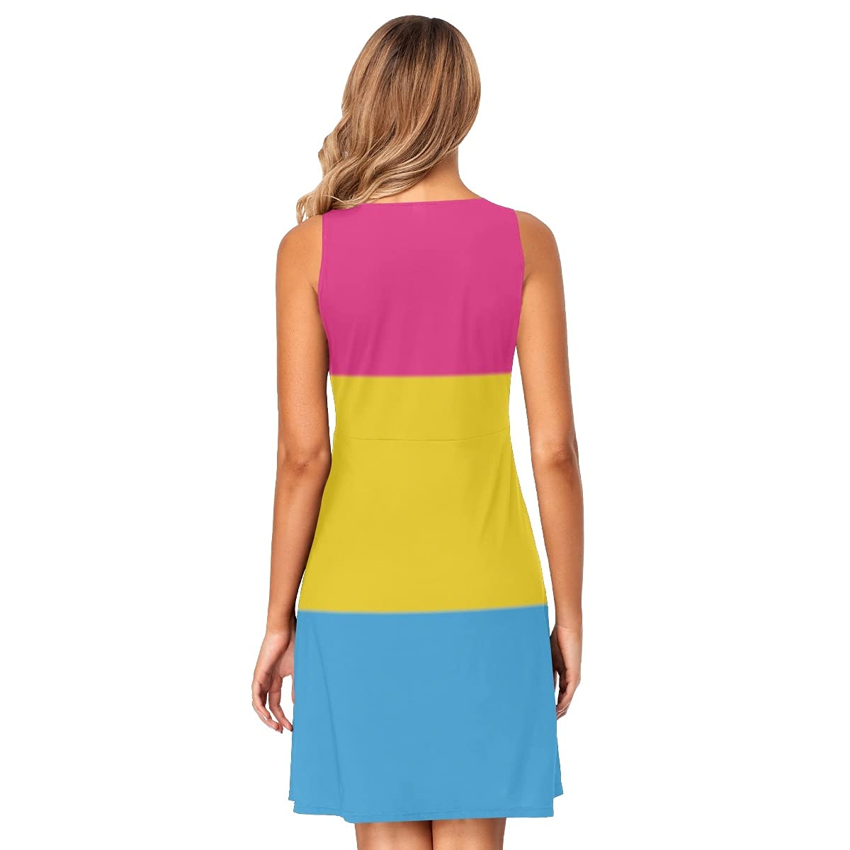 Women's Sleeveless Summer Beach Dress - Casual Sun Dress with Pockets for Vacation, Pool Party & Outdoor Activities