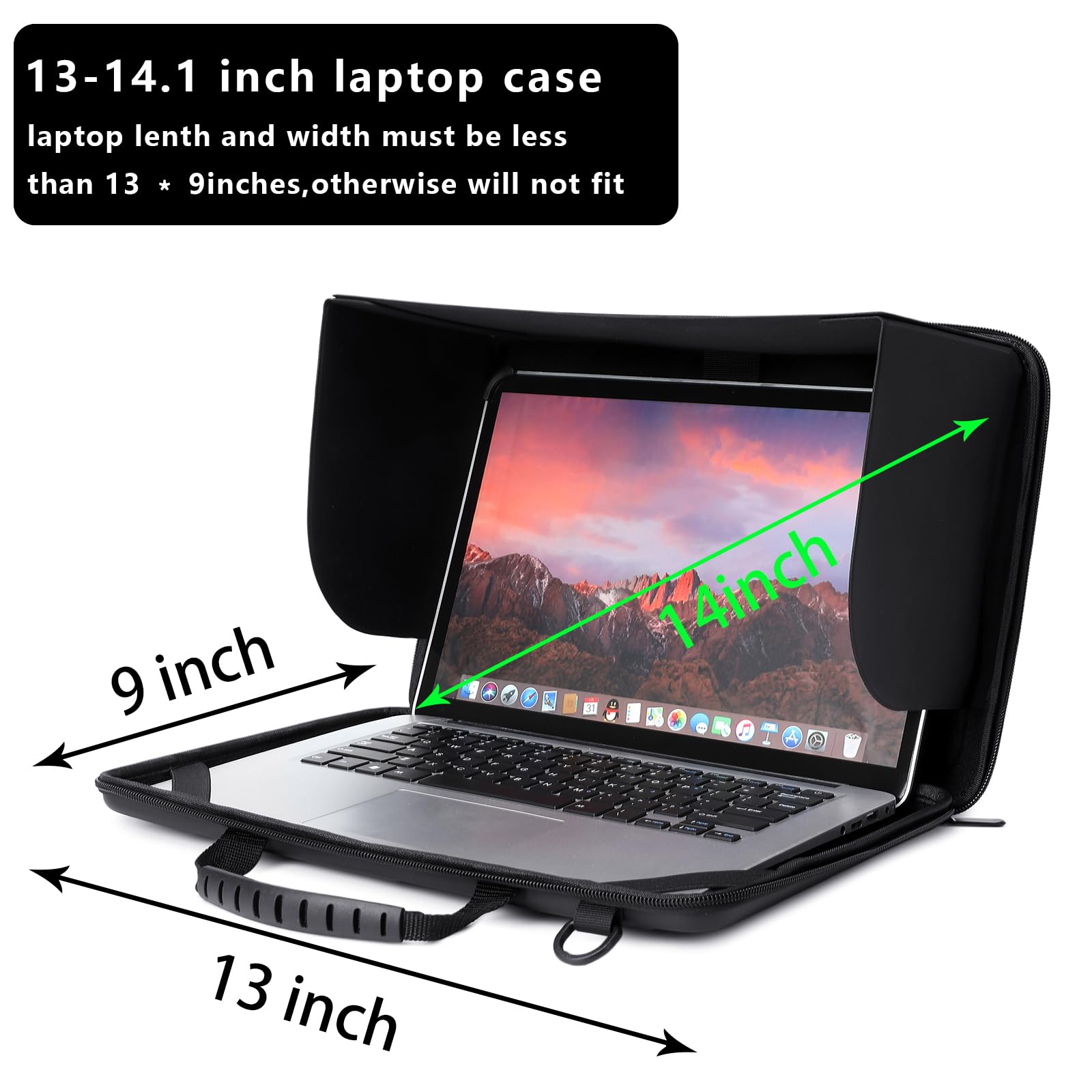 13-14 Inch Laptop Sun Shade Bag - Waterproof Chromebook Protective Sleeve with Adjustable Shoulder Strap | UV Protection Foldable Portable Computer Case for Outdoor Work, Travel & Commuting | Fits MacBook, Dell, HP & More