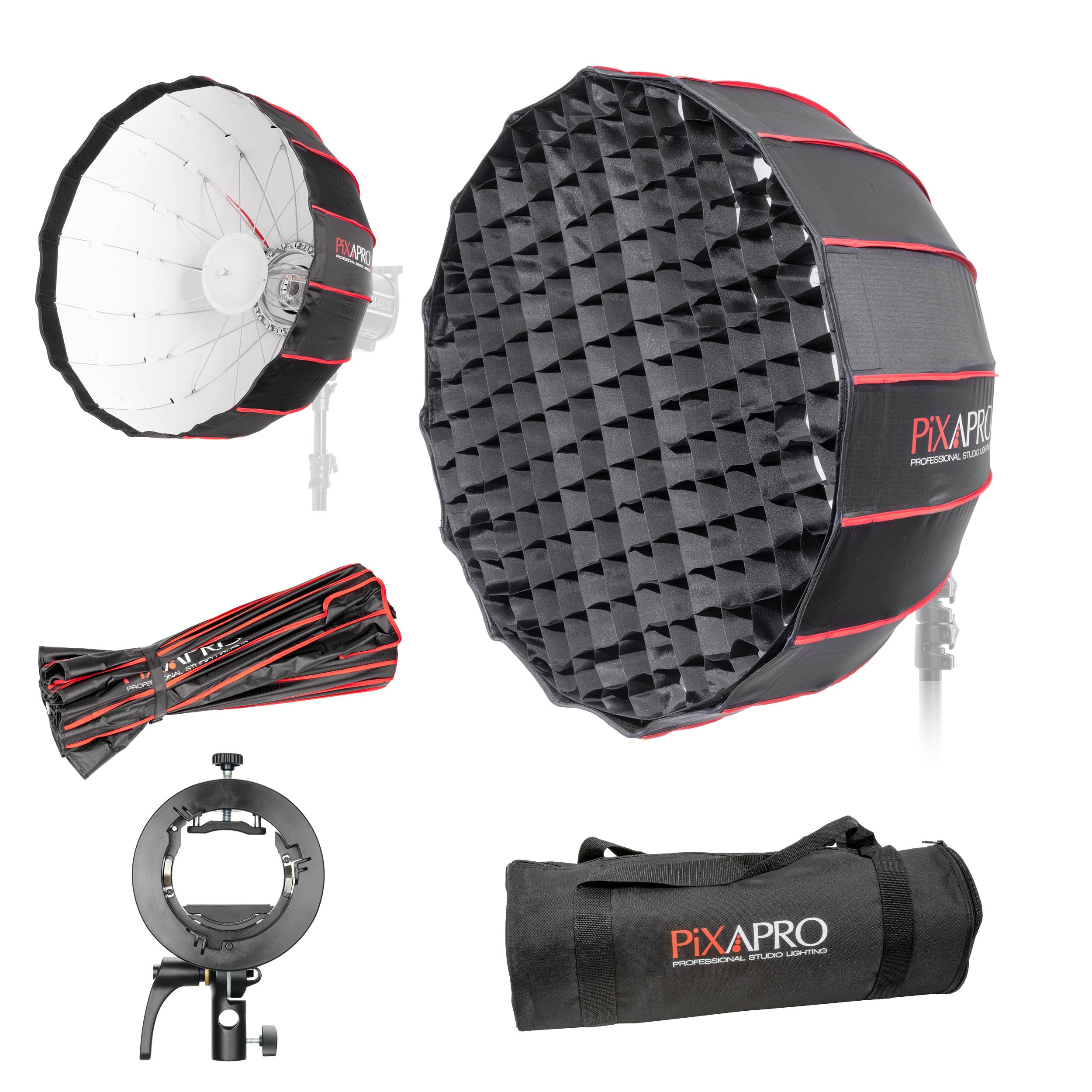 65cm Large Parabolic Softbox for Photography - Easy Open Design, Professional Studio Lighting for Portraits, Product Shoots & YouTube Videos