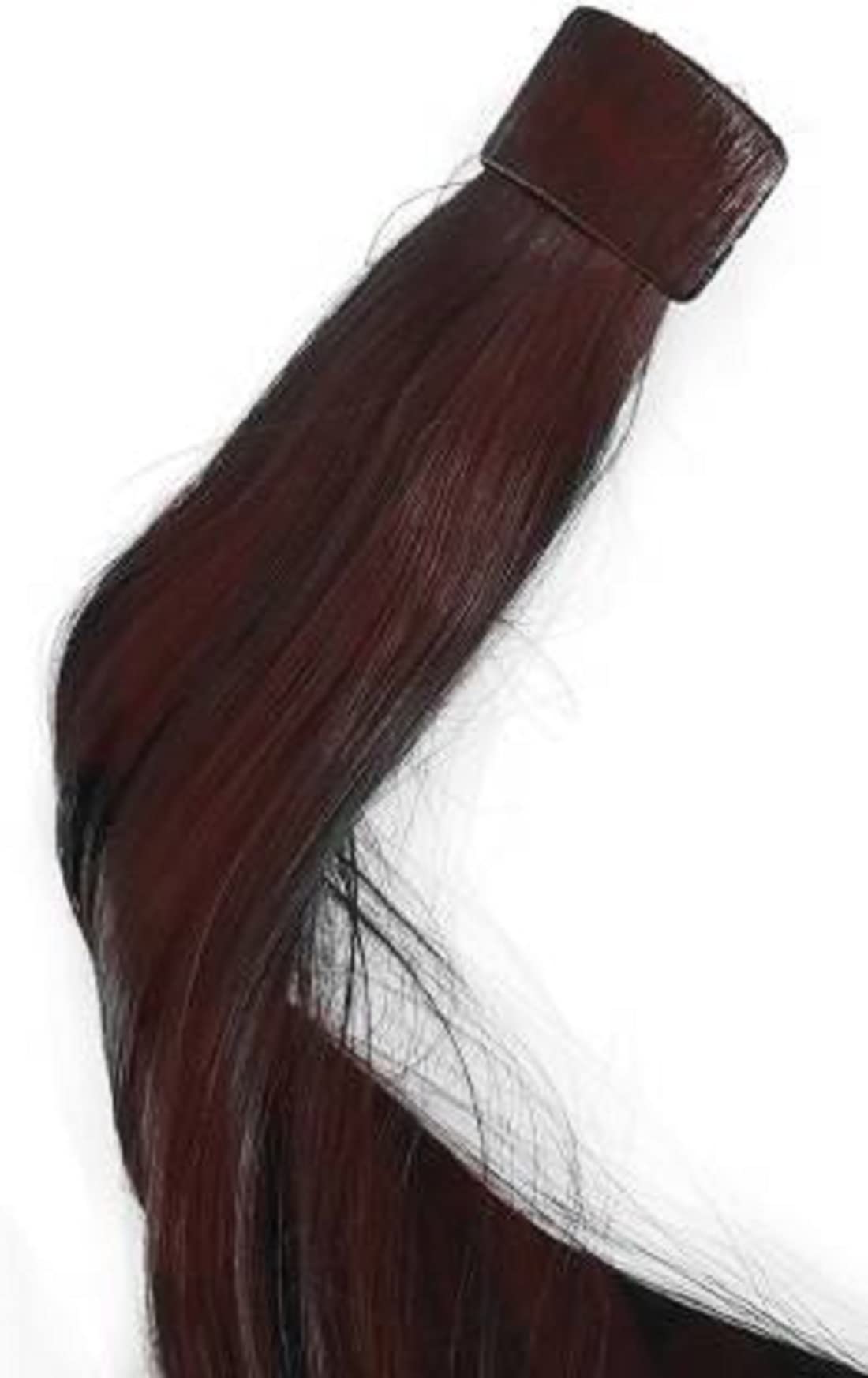 Stylish Straight Brown Ponytail Hair Extension with Natural Scale Texture - Perfect for Cosplay, Parties & Everyday Glamour