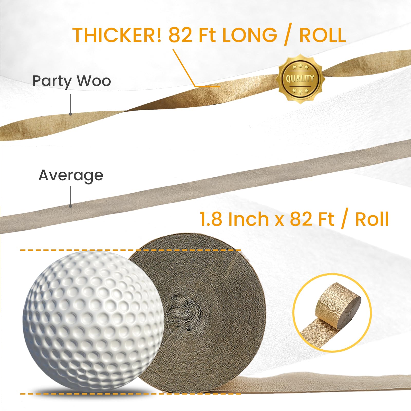 PartyWoo Crepe Paper Streamers - 10 Rolls (820ft Total) Green & Gold Decorative Streamers for Birthday, Christmas & Party Decorations - Perfect for DIY Backdrops, Ceiling Decor & Photo Booth Props (1.8