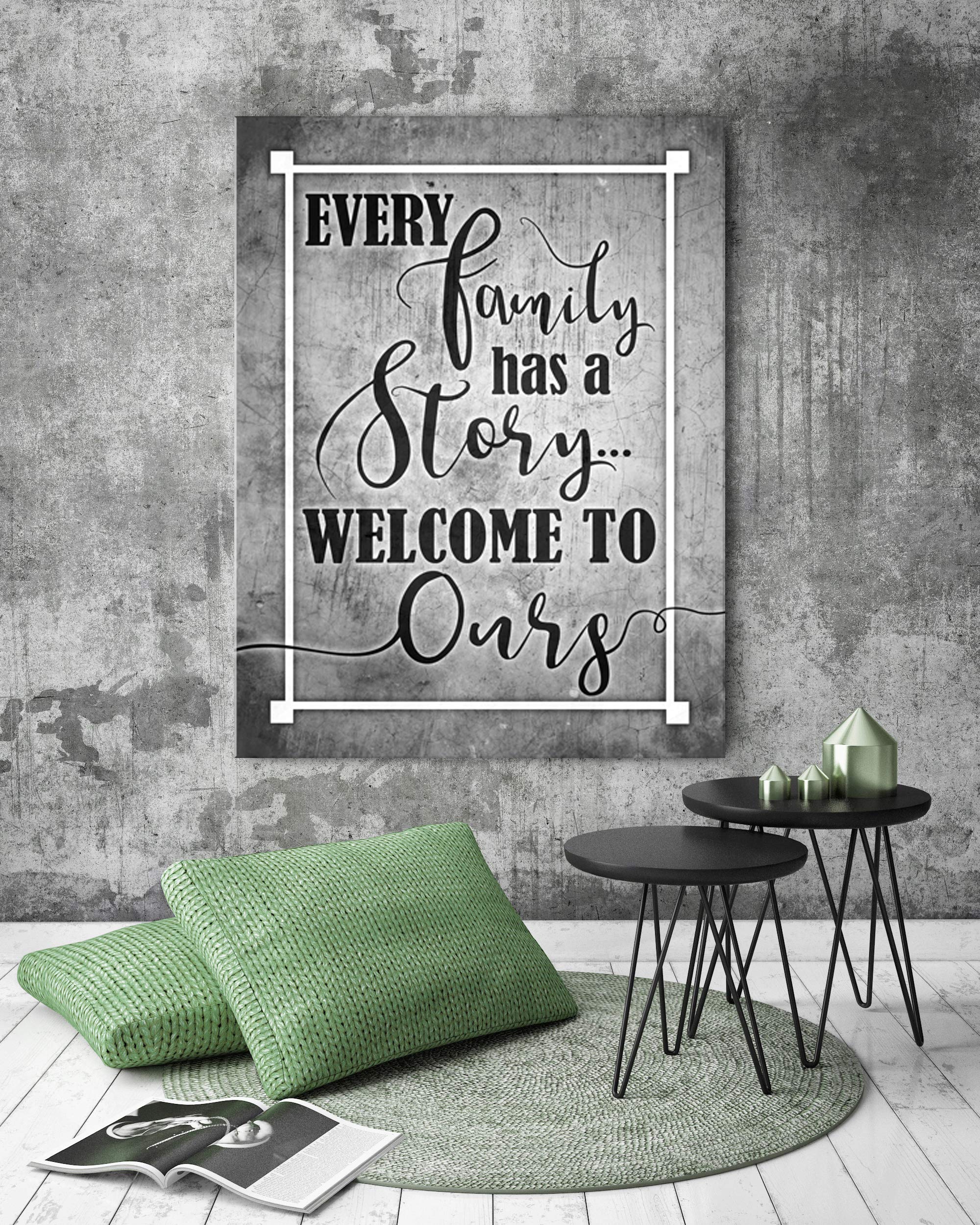 Farmhouse Family Story Sign - Rustic Wall Art for Living Room Decor