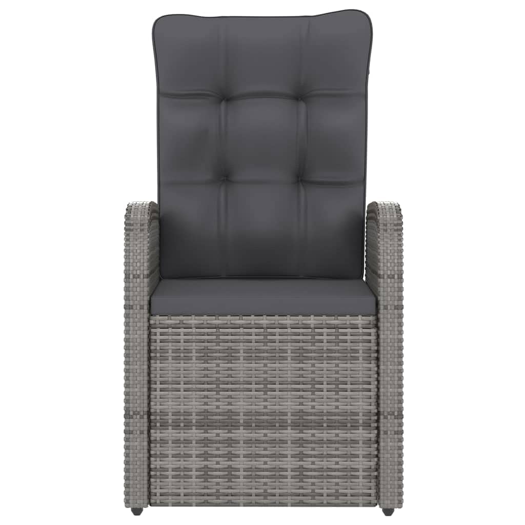 9-Piece Gray Poly Rattan Outdoor Dining Set with Cushions - Patio Furniture Set with Table & Armchairs for Garden, Backyard, and Poolside Relaxation