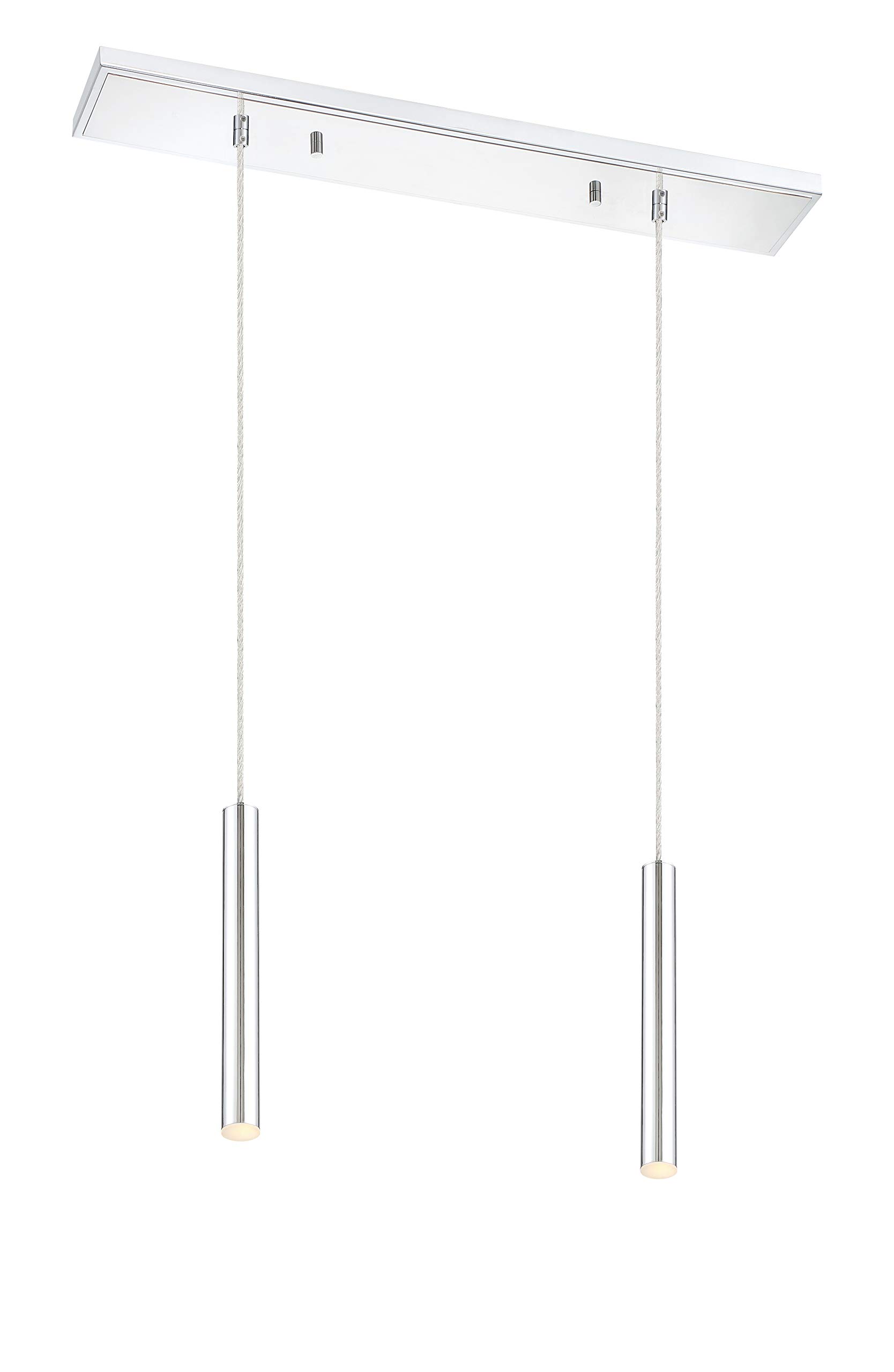 Chrome Finish Forest 2-Light Pendant Light for Kitchen Island & Billiard Room - Modern Dining & Game Room Lighting Fixture