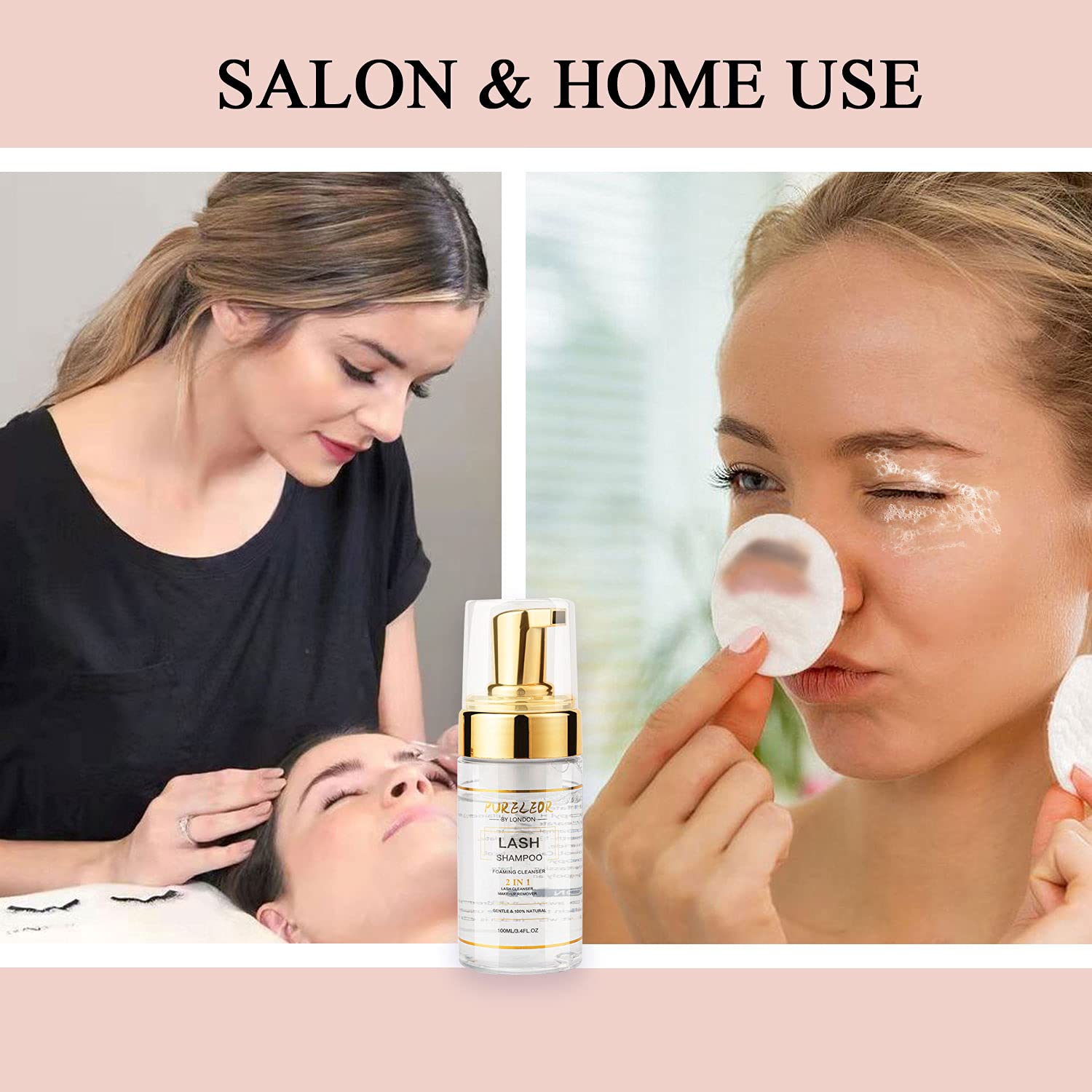 100ML Oil-Free Lash Shampoo for Extensions & Natural Lashes - Salon & Home Use