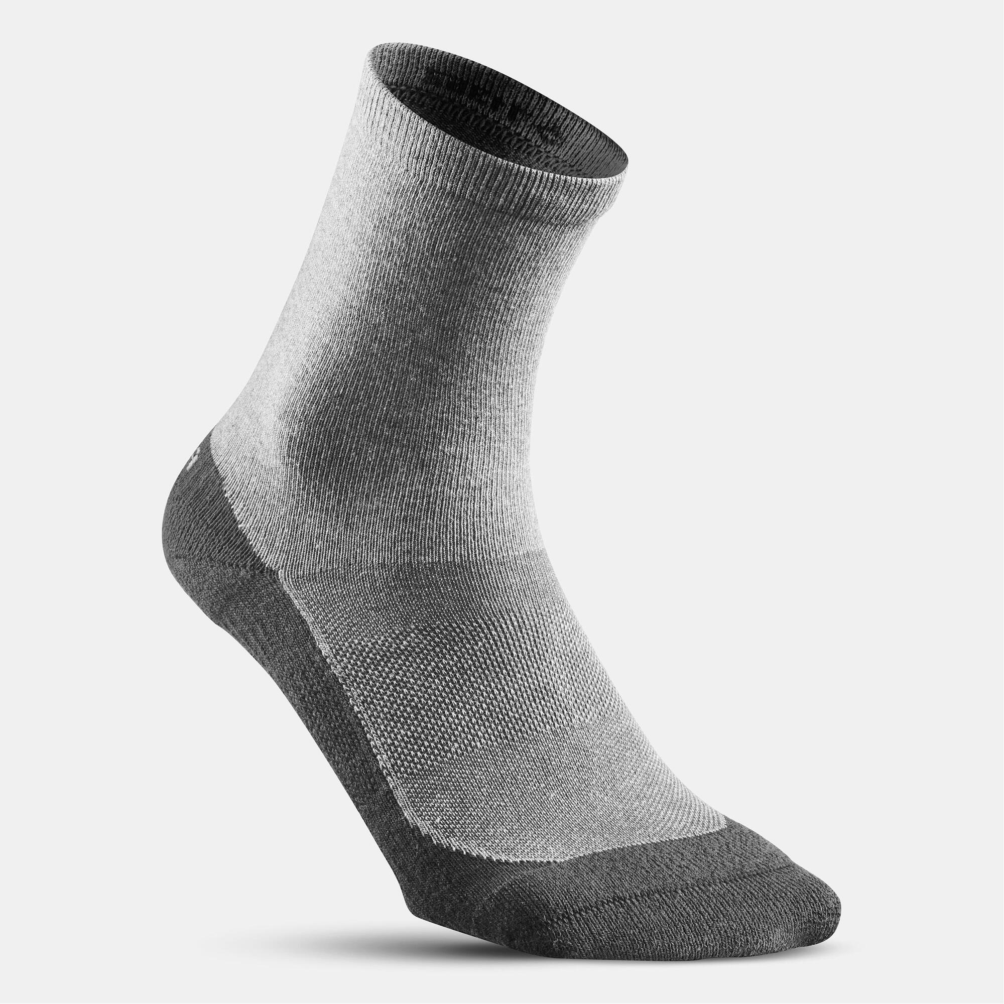 Quechua Hiking Socks 50 High - 2 Pairs Pack - Grey - Perfect for Outdoor Adventures & Trekking