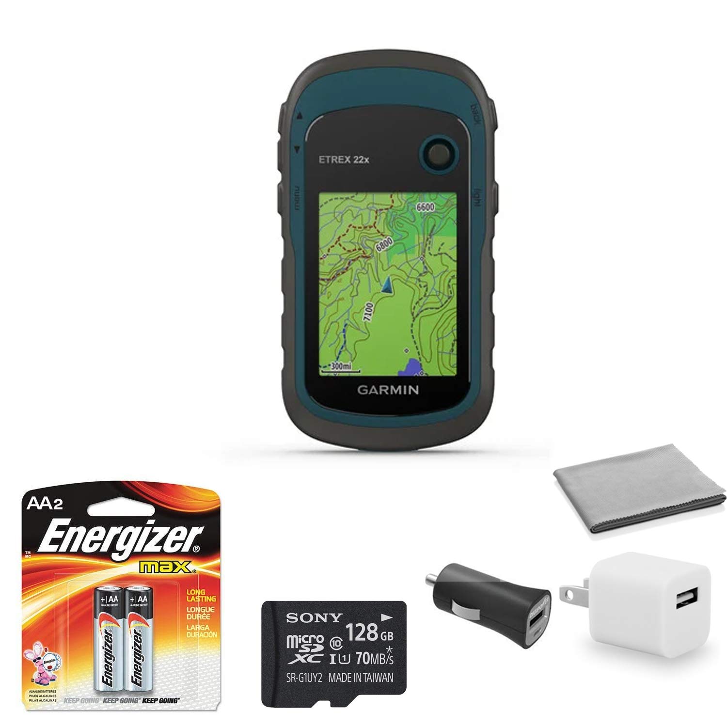 Garmin eTrex 22x Rugged Handheld GPS Navigator with 128GB Micro SD Card - Perfect for Hiking, Camping, Geocaching & Outdoor Adventures