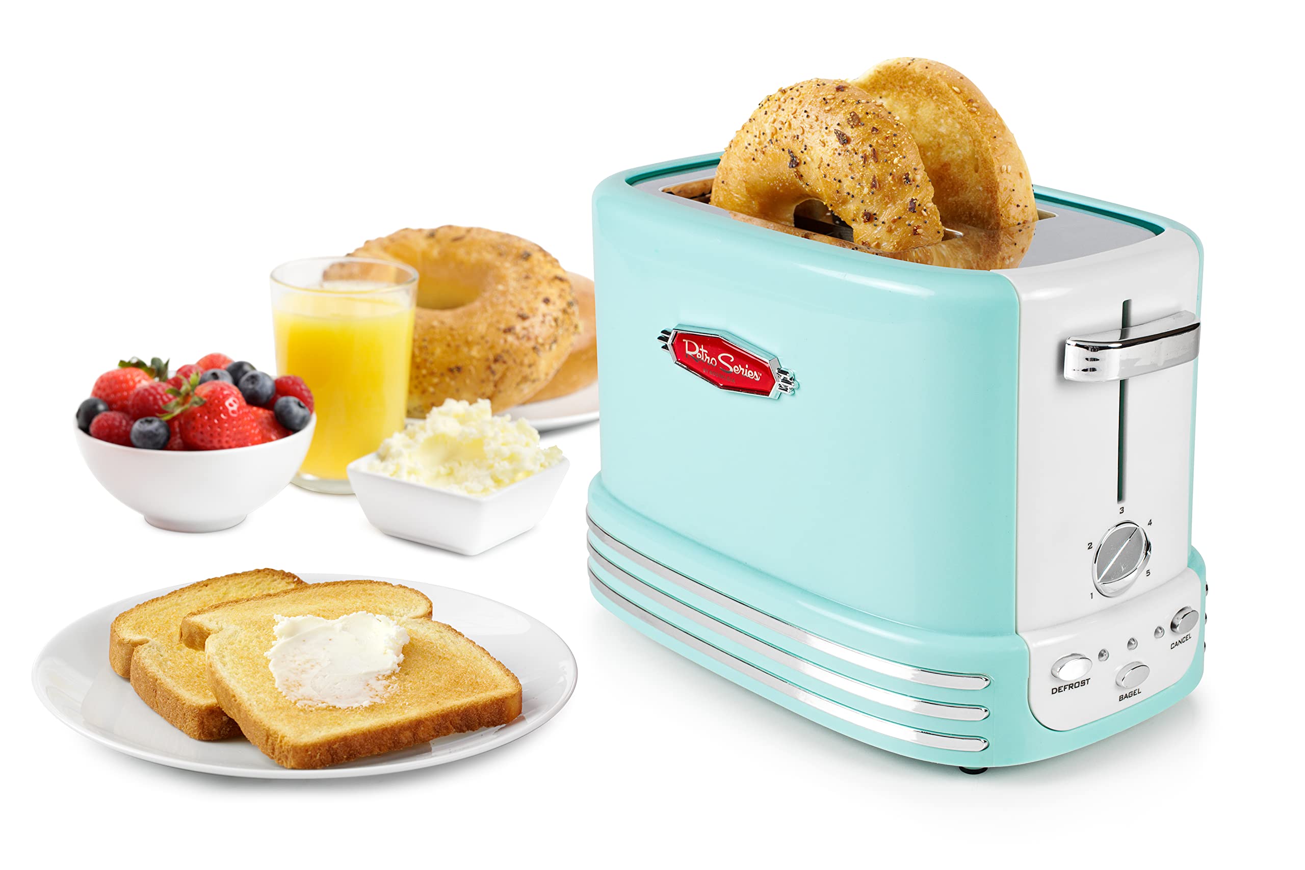 Vintage Retro Countertop Microwave Oven with Wide 2-Slice Toaster Set - Perfect for Small Kitchens, Dorms & Office Break Rooms | Quick Meals & Snacks | 70s Style Appliances