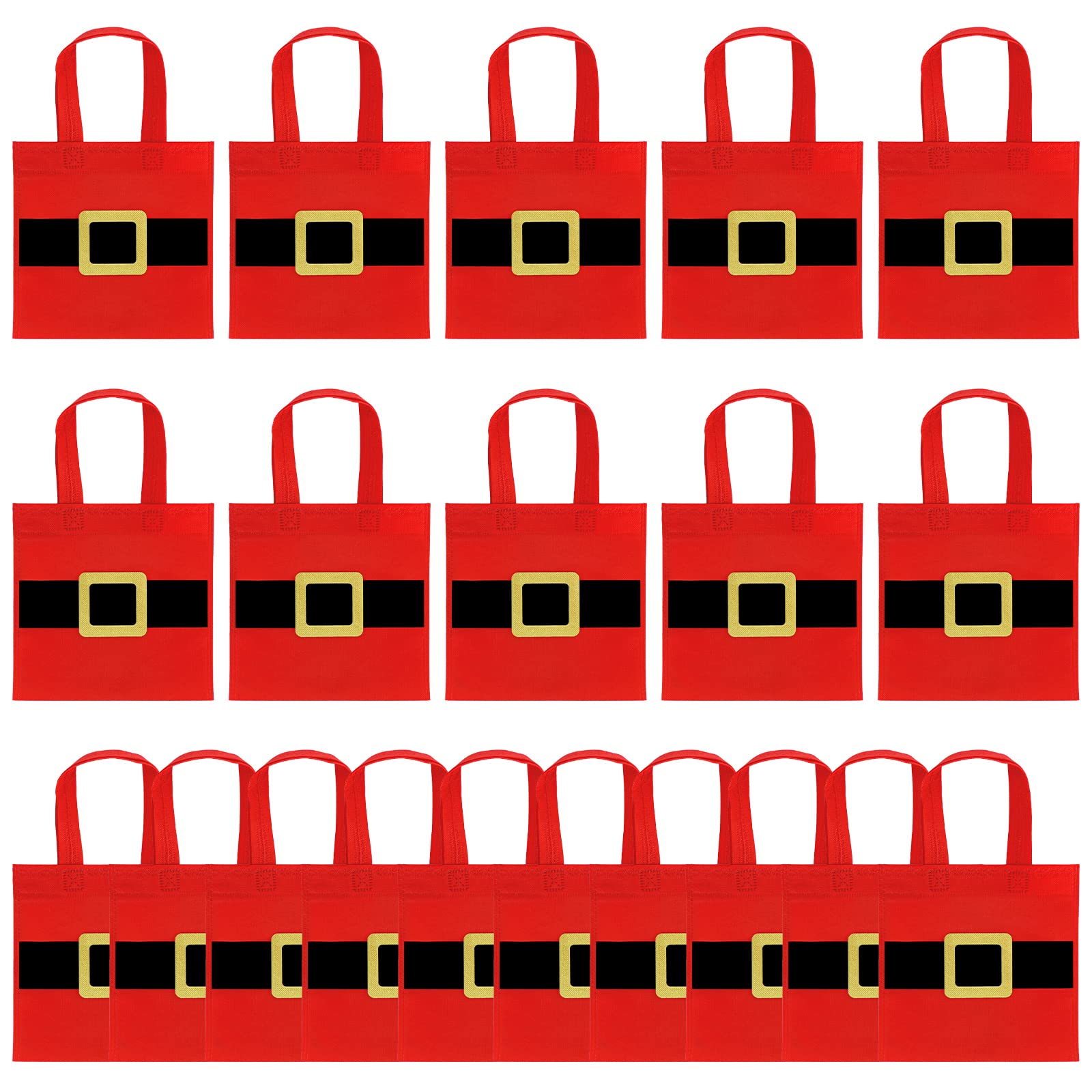 20Pcs Christmas Gift Bags with Santa Claus Design - Holiday Party Favor Bags for Candy, Treats & Goodies - Perfect for Xmas Parties, School Events & New Year Celebrations