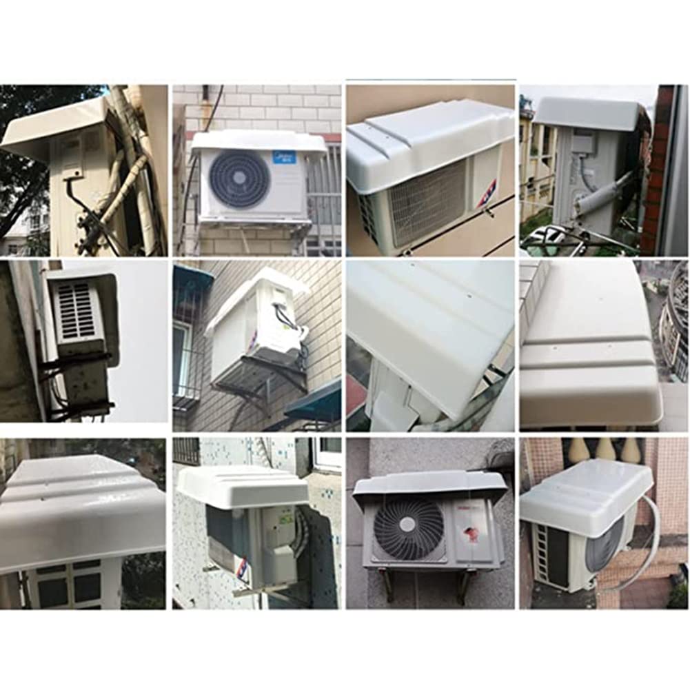 Heavy Duty PVC Outdoor Air Conditioner Cover - Weatherproof Rain Protection for 1/1.5/2/3P AC Units (95x43cm, White) - Easy Installation & Durable Home Use for All Seasons