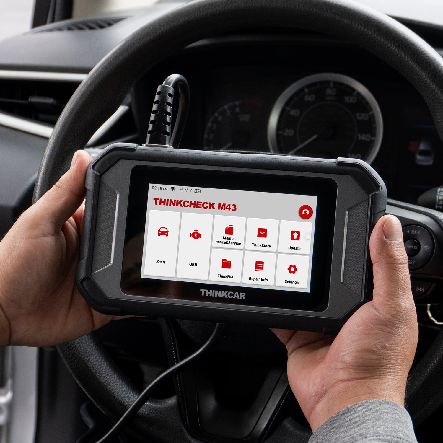 THINKCHECK M43 OBD2 Scanner - 5-in-1 Car Diagnostic Tool for ABS, SRS, ECM, TCM - Vehicle Code Reader for Engine, Transmission & Safety Systems - Perfect for DIY Mechanics & Professional Auto Repair Shops