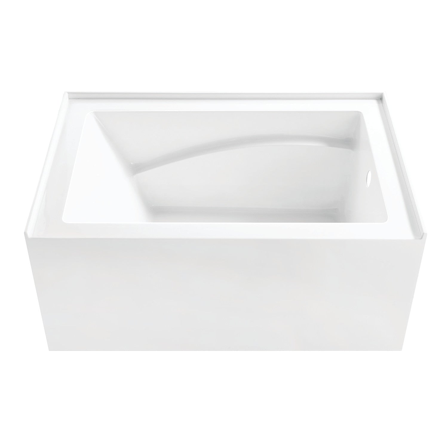 Aqua Eden 48 Inch Acrylic Rectangular 3 Wall Alcove Bathtub - Right Hand Drain, Anti-Skid Surface, Glossy White | Perfect for Small Bathrooms, Spa Relaxation & Modern Home Decor