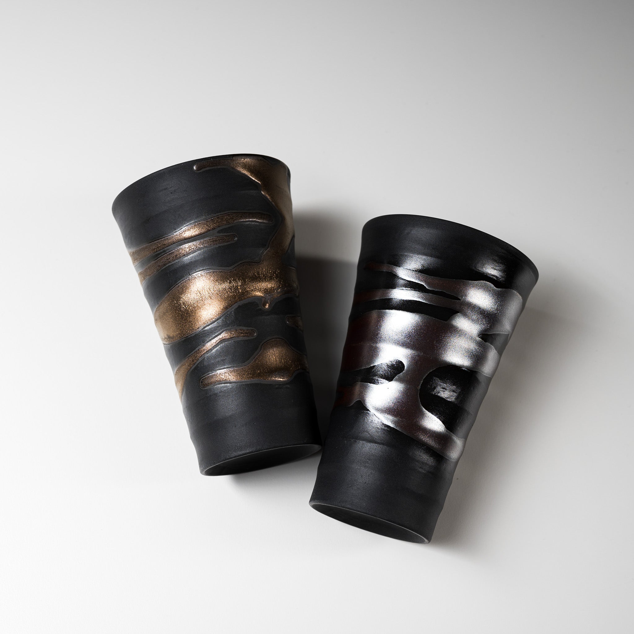 Wind Wave Pair Insulated Stainless Steel Tumbler Gift Set - 250ml (8.5oz) Double-Walled Vacuum Coffee Cups for Couples, Travel & Outdoor Use