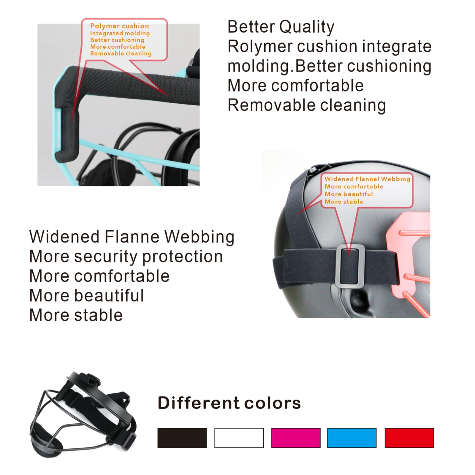Lightweight & Comfortable Softball Face Mask with Wide Field Vision - Durable Safety Protection for All Ages | Perfect for Softball Games, Practice & Training