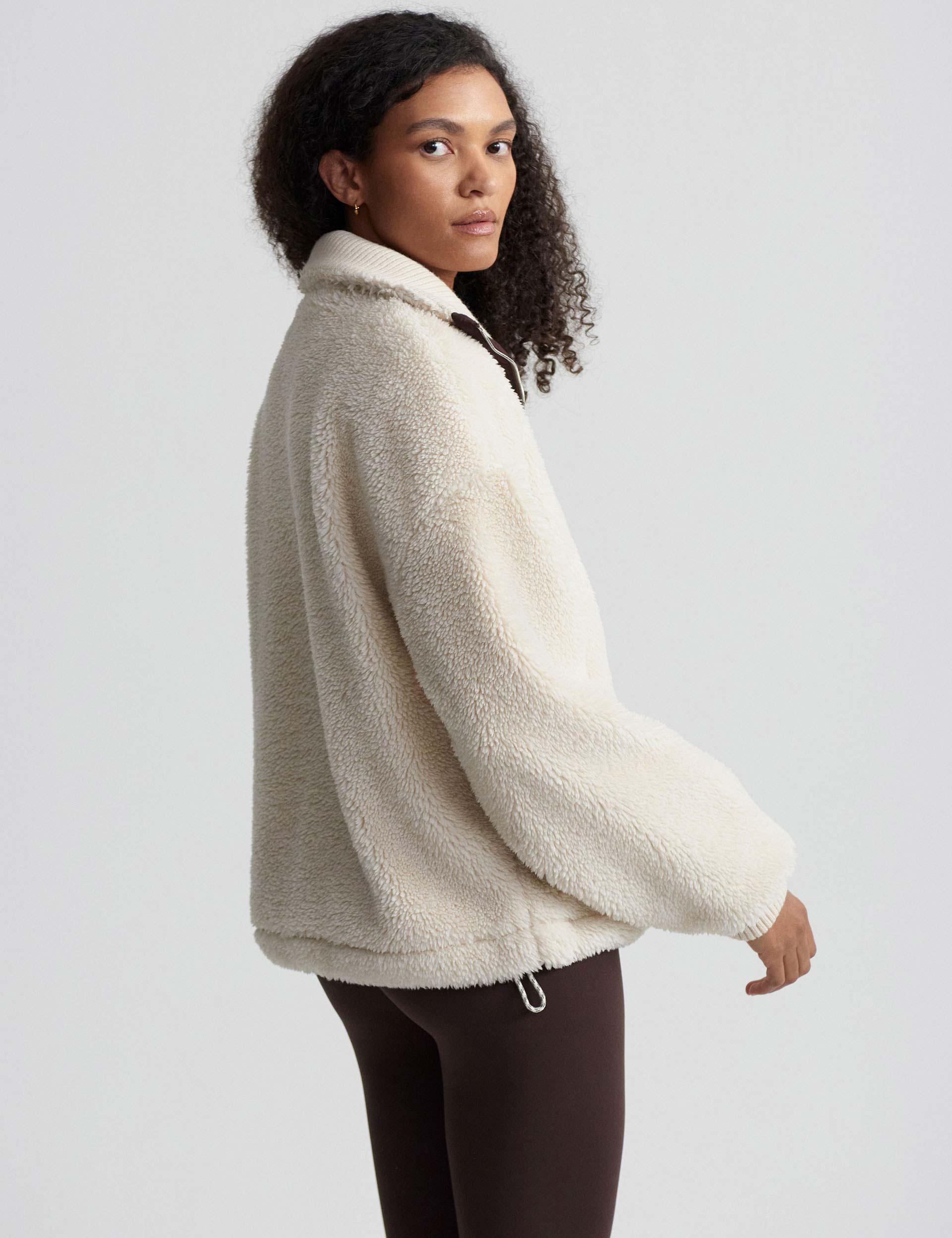 Lowell Sherpa Jacket for Men & Women - Cozy Fleece Lined Winter Coat in Sandshell/Coffee Bean - Perfect for Outdoor Adventures & Casual Wear