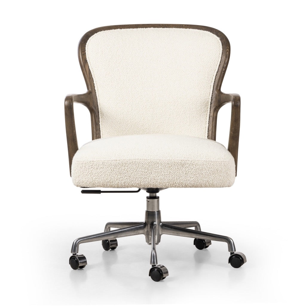 Ergonomic Lilo Desk Chair in Durham Cream - Comfortable Home Office Chair for Work & Study - Perfect for Small Spaces & Modern Workspaces