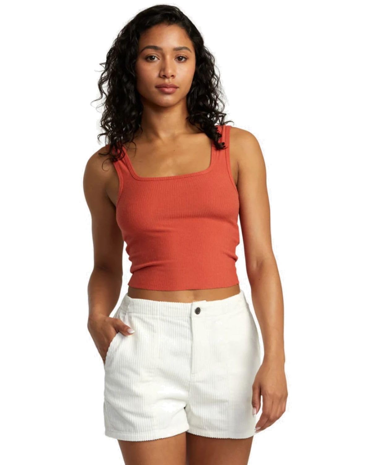 RVCA Women's High-Waisted Corduroy Shorts - Comfortable Stretch Daylight Shorts for Casual Wear, Summer Outfits & Beach Vacations