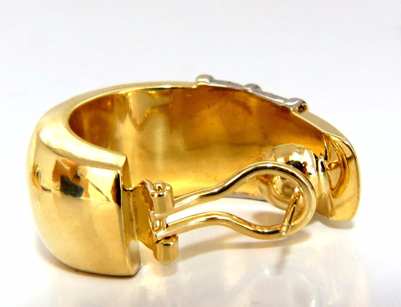 1.00ct Large Size Classic Diamond Semi Hoop Earrings 18K Gold - Elegant Everyday Wear & Special Occasion Jewelry Gift
