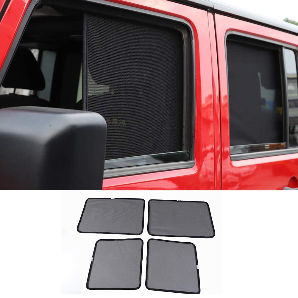 Bestmotoring Jeep JK Iron Car Window Visor Sunshade - Bug & Insect Screen Mesh for Jeep Wrangler JK 2007-2017 | Durable Sun Protection & Ventilation for Off-Road Adventures & Summer Driving