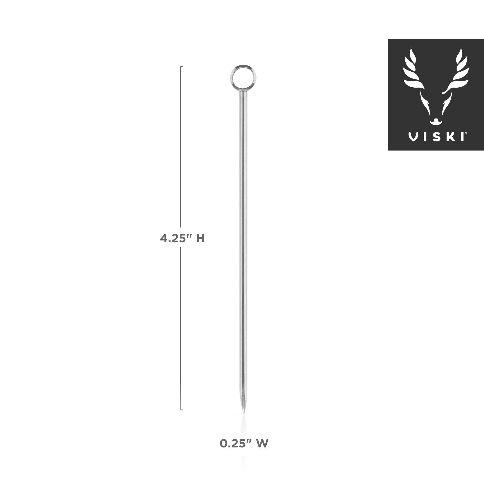 Premium Stainless Steel Harrison Cocktail Picks Set of 6 - Elegant Drink Garnish Tools for Martini, Olive, Fruit Skewers - Perfect for Home Bars, Parties & Cocktail Making