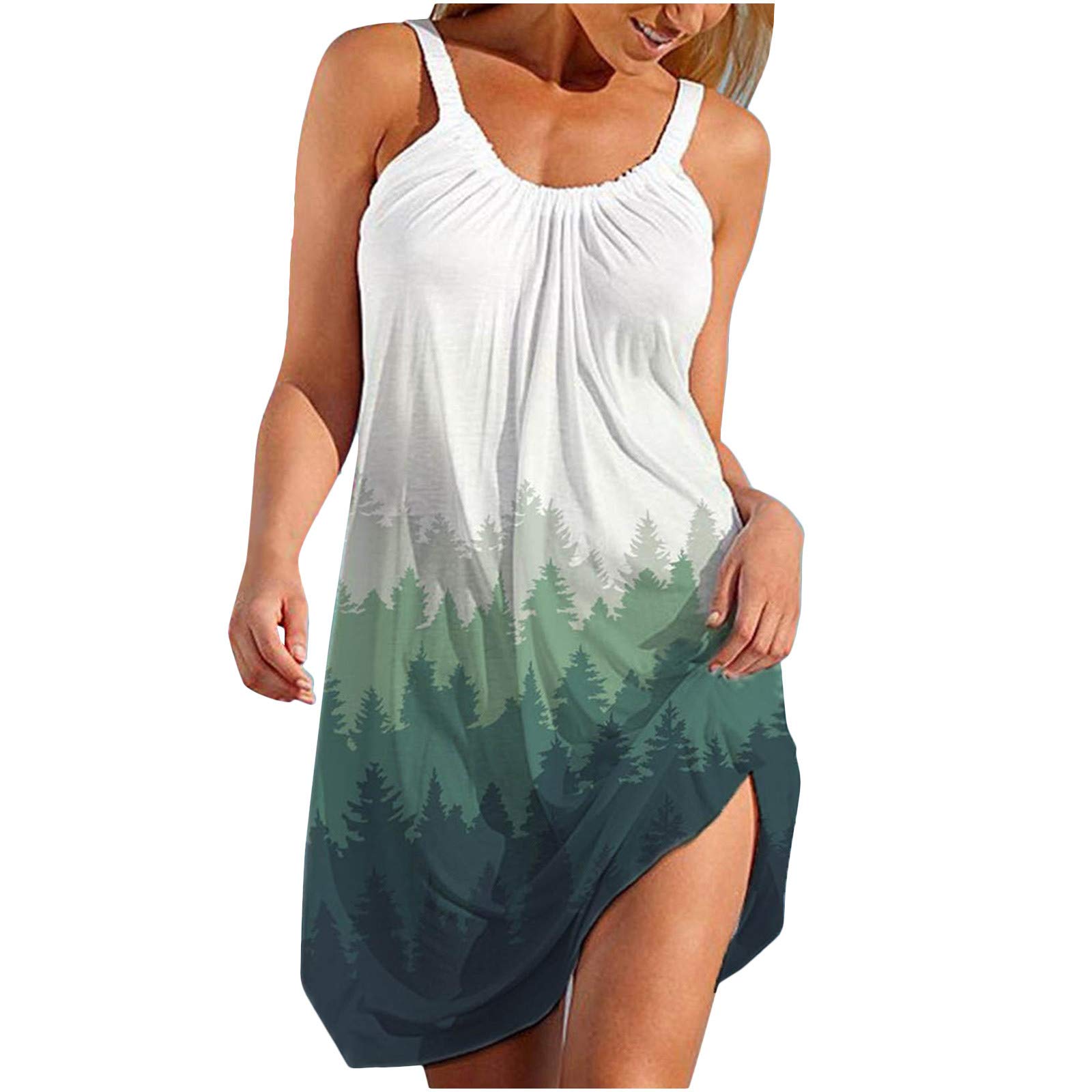 BINGLI Women's Sexy Beach Dress - Floral Print Sleeveless for Summer Vacation