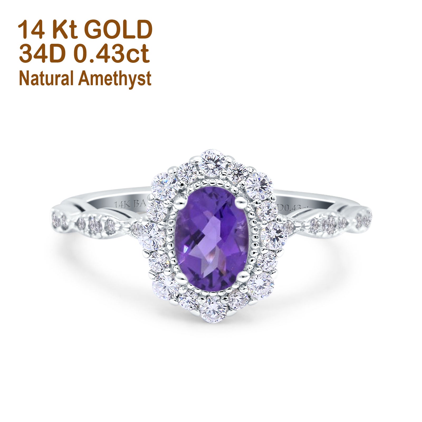 14K Gold 1.19ct Vintage Art Deco Halo Oval 7mmx5mm G SI Diamond Engagement Wedding Ring for Women - Perfect for Proposals, Anniversaries & Bridal Jewelry