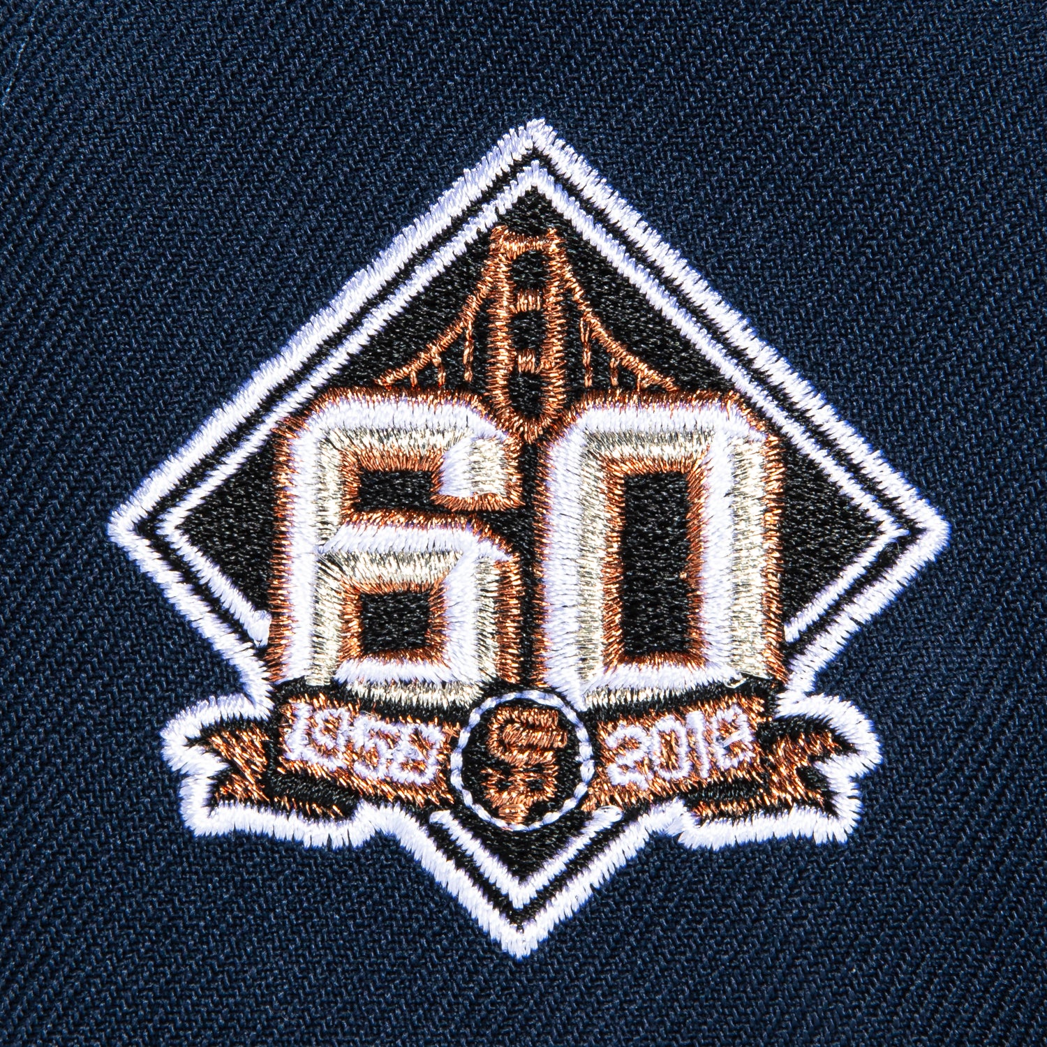 New Era 59Fifty San Francisco Giants 60th Anniversary Patch Hat - Navy Blue Hour Snapback Cap for Baseball Fans & Streetwear Fashion
