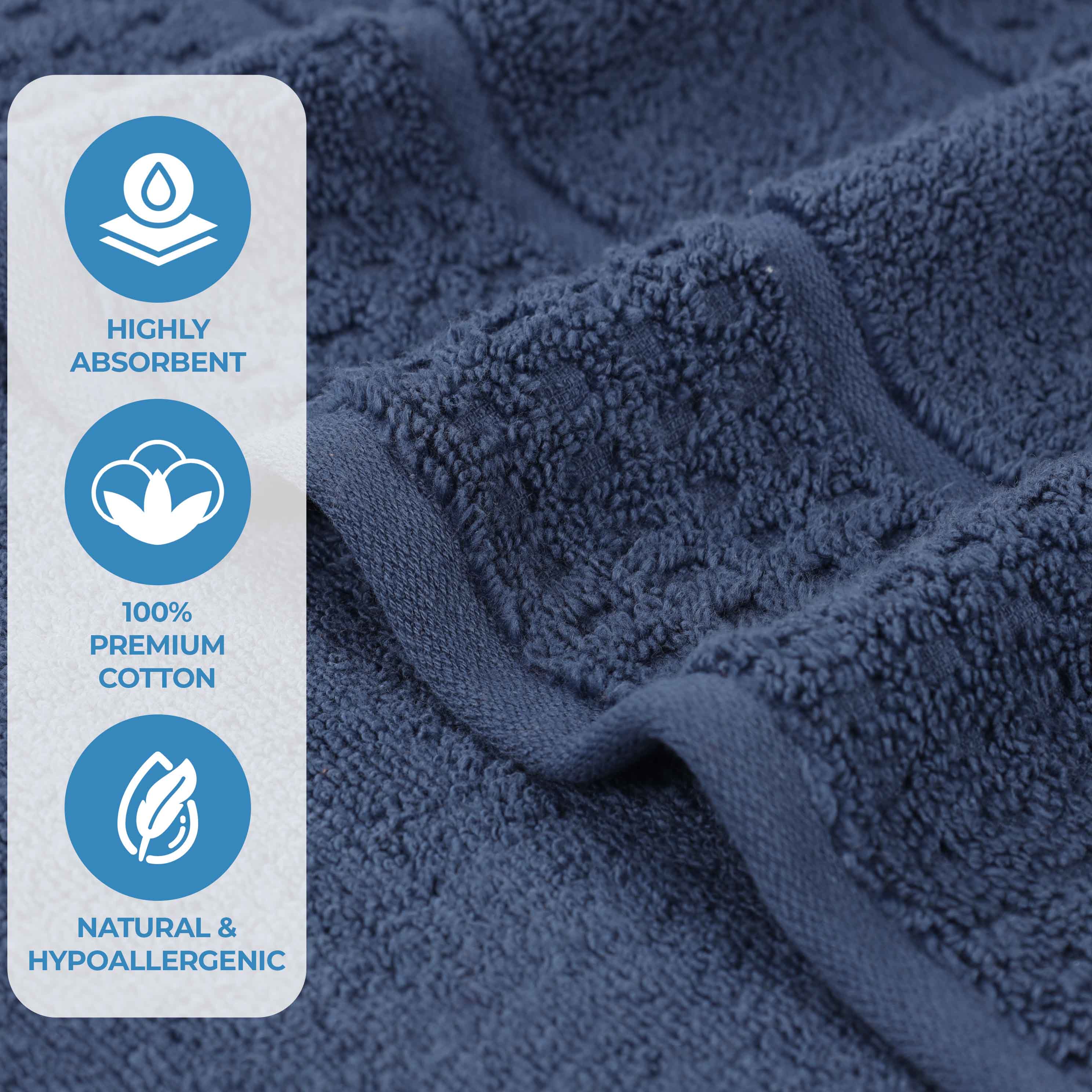 Premium Zero Twist Cotton Waffle Honeycomb Bath Towel Set - Ultra Soft & Highly Absorbent 3-Piece Set for Spa, Bathroom & Luxury Home Use