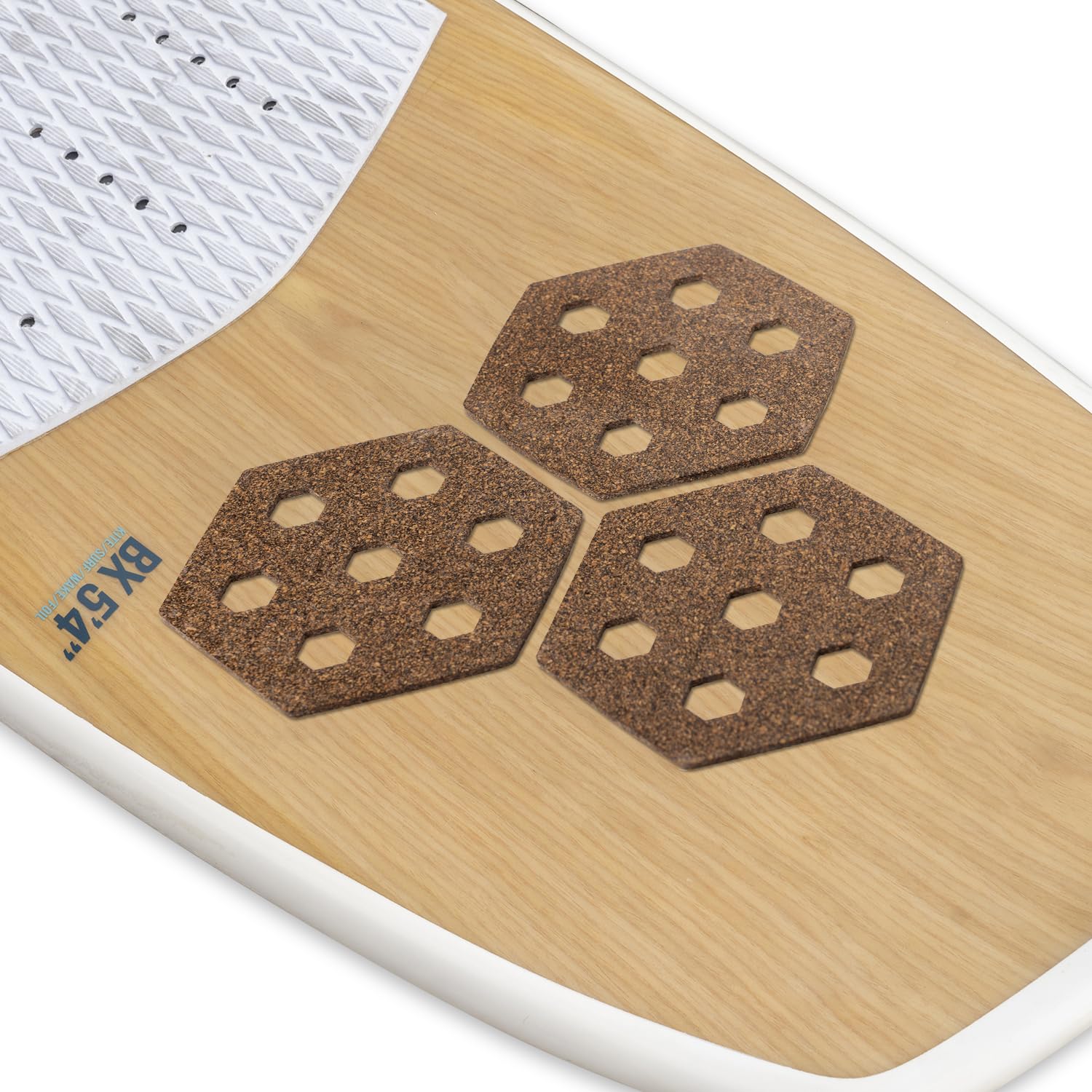 Rokia R Surfboard Traction Pad - 10 Pack Natural Cork Non-Slip Deck Pads with 3M Adhesive - Perfect for Surf, Fish, Longboard, Shortboard & Skimboard - Enhance Grip & Safety for Surfing, Paddleboarding & Water Sports