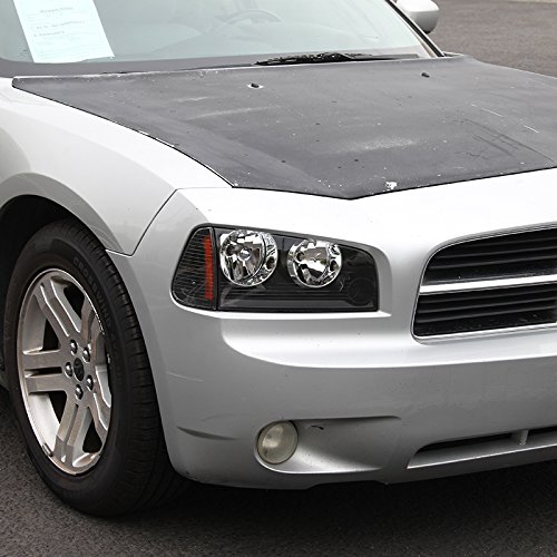Spec-D Tuning Black Headlights & Corner Lights for 2006-2010 Dodge Charger - Left & Right Pair Headlight Assembly - Upgrade Your Ride for Night Driving & Car Shows