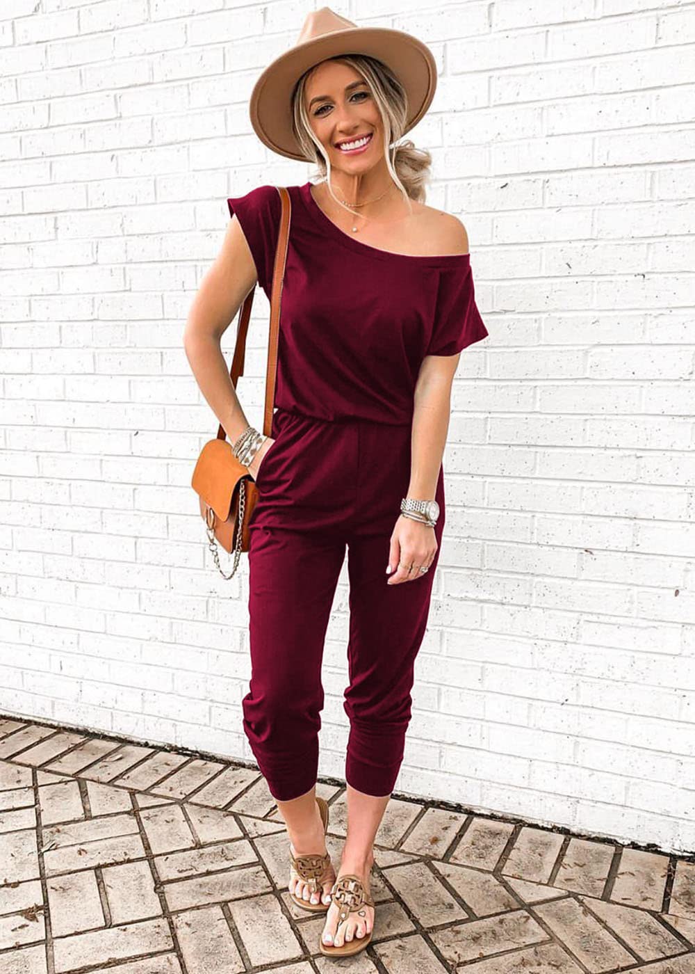 PRETTYGARDEN Women's Off Shoulder Jumpsuit - 2025 Summer Romper Dress | Spring Vacation Outfit, Beach Travel & Lounge Wear | Casual to Dressy Women's Clothing